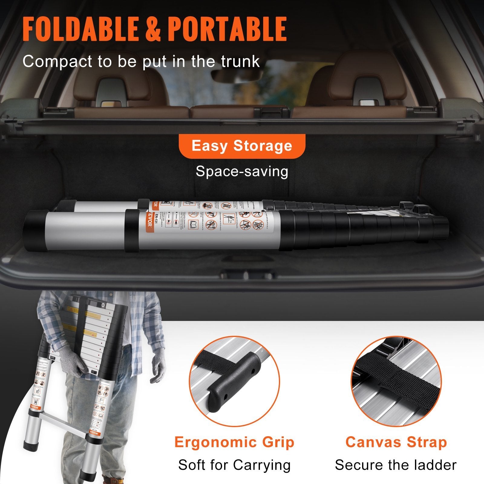 VEVOR Telescoping Ladder Aluminum Multi-purpose