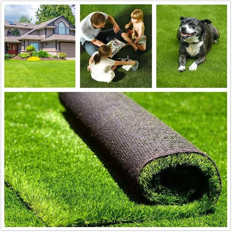 Realistic artificial grass 3.28 feet X 9.84 feet green artificial turf carpet 1.2 inches pile height fake grass mat indoor and outdoor lawn landscape, used for gardens, balconies, with drainage holes