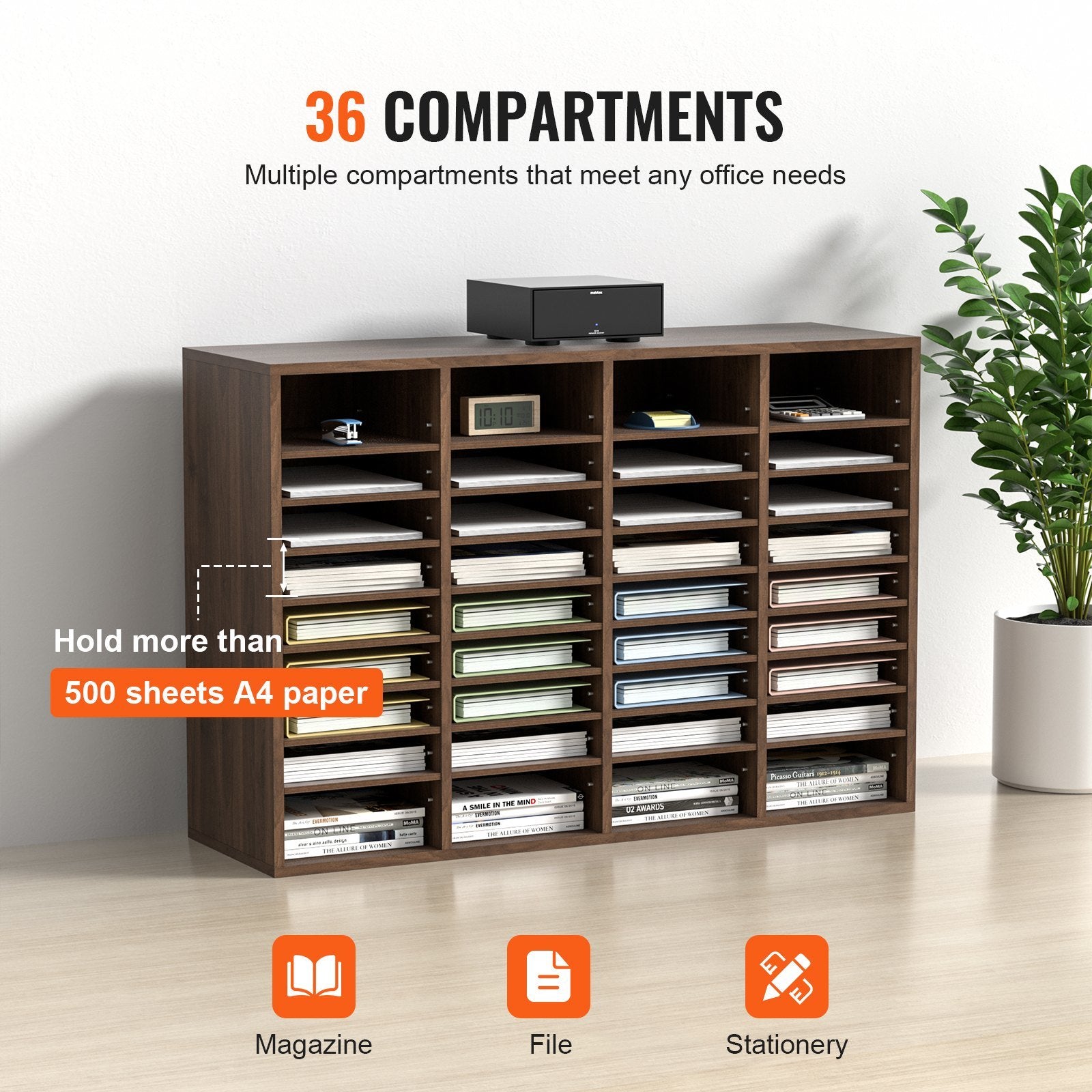 VEVOR Literature Organizers Certified Brown