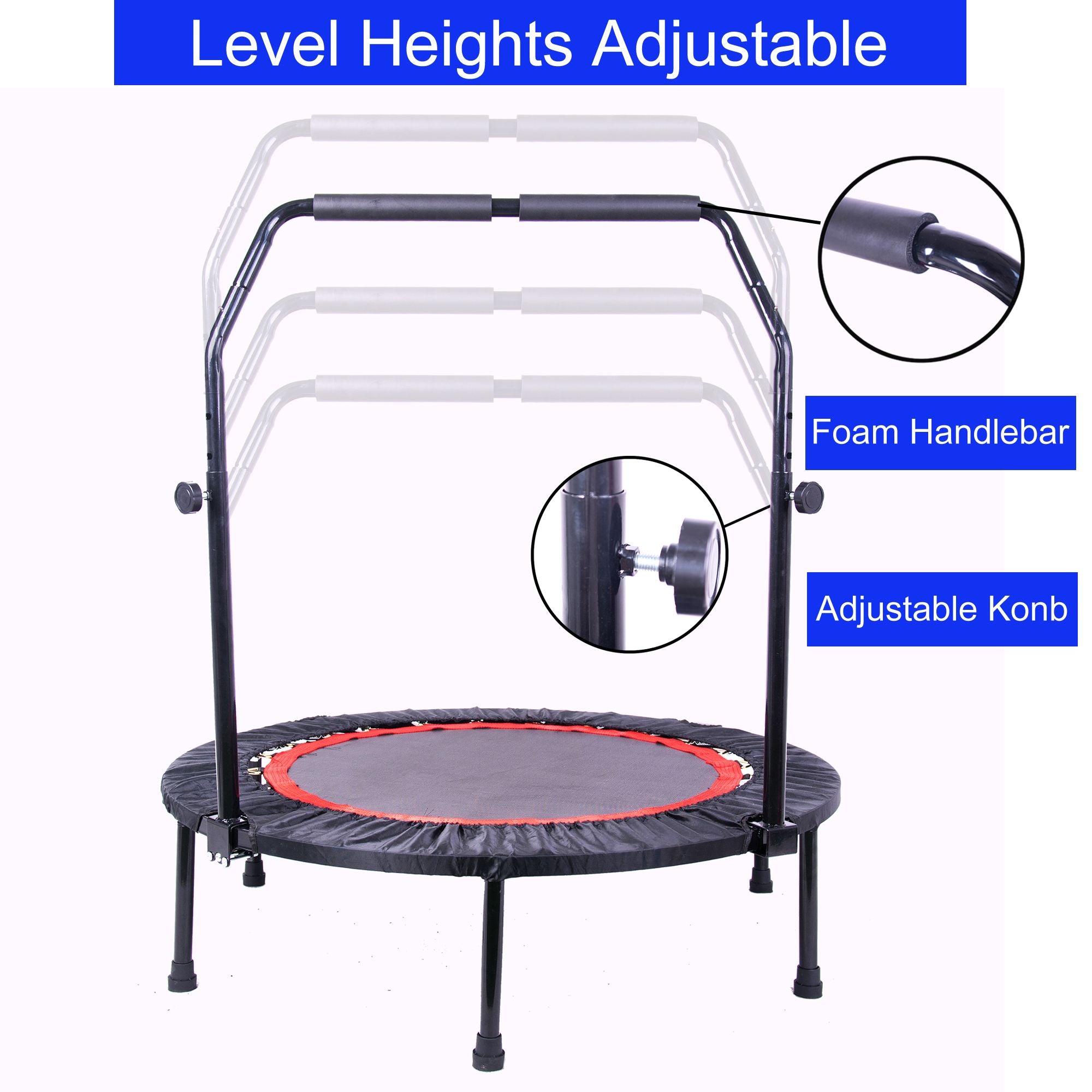 40 Inch Mini Exercise Trampoline for Adults or Kids - Indoor Fitness Rebounder Trampoline with Safety Pad | Max. Load 300LBS