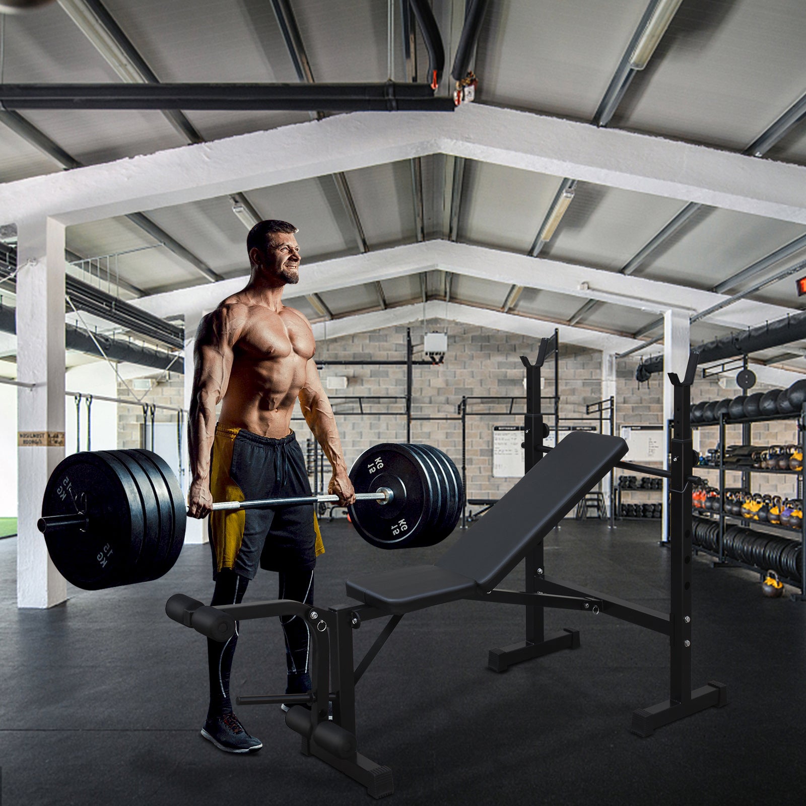Olympic Weight Bench Gym Full-Body Workout