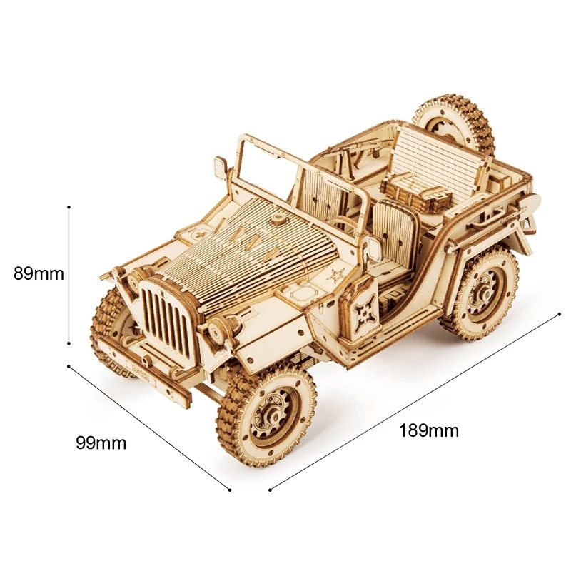 Army Jeep Car 3D Wooden Puzzle Model Toys Building Kits for Children Kids Birthday Christmas Gifts MC701 Dropship