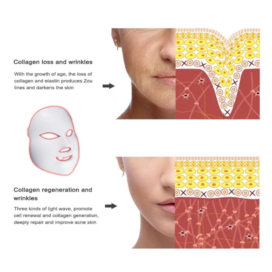 7 Colors LED Facial Mask Red Light Therapy Masks EMS Photon Therapy Face Neck Lifting Beauty Device Professional Facial Products Home Use Beauty Devices