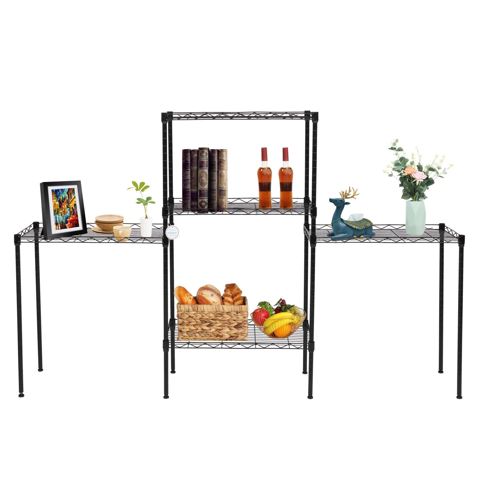 Home kitchen storage shelves, furniture can be combined with metal household shelves shelves shelves kitchen shelves storage shelves microwave racks black