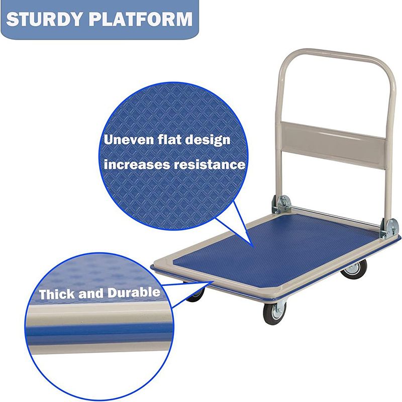 Heavy Duty Hand Truck Folding Platform Cart Moving Push Flatbed Dolly Cart