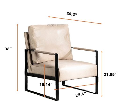 Direct Classic Mid Century Modern Accent Chair with Durable Square Metal Frame, Armchair for Living Room, Bedroom, Home Office in Spotted Microfiber Upholstery, Light Camel