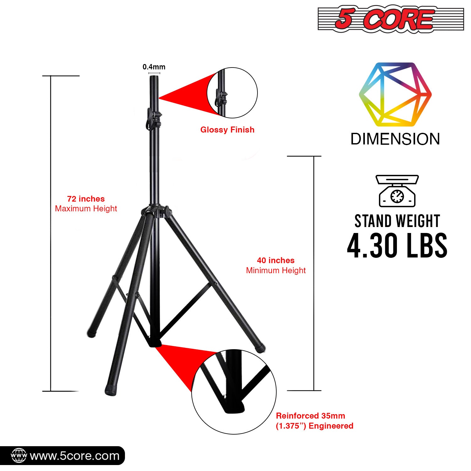 Adjustable Speaker Stand Tripod Floor