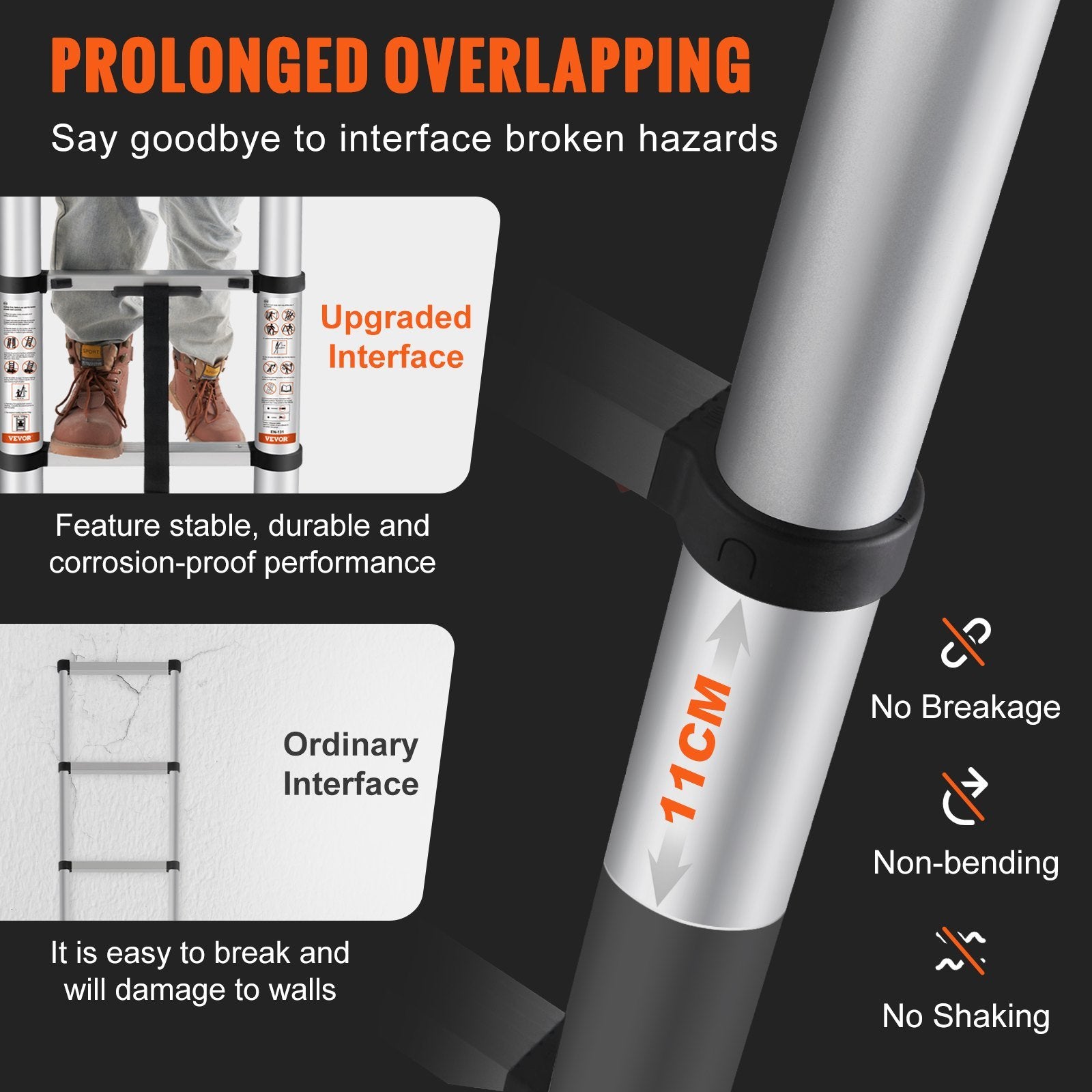 VEVOR Telescoping Ladder Aluminum Multi-purpose