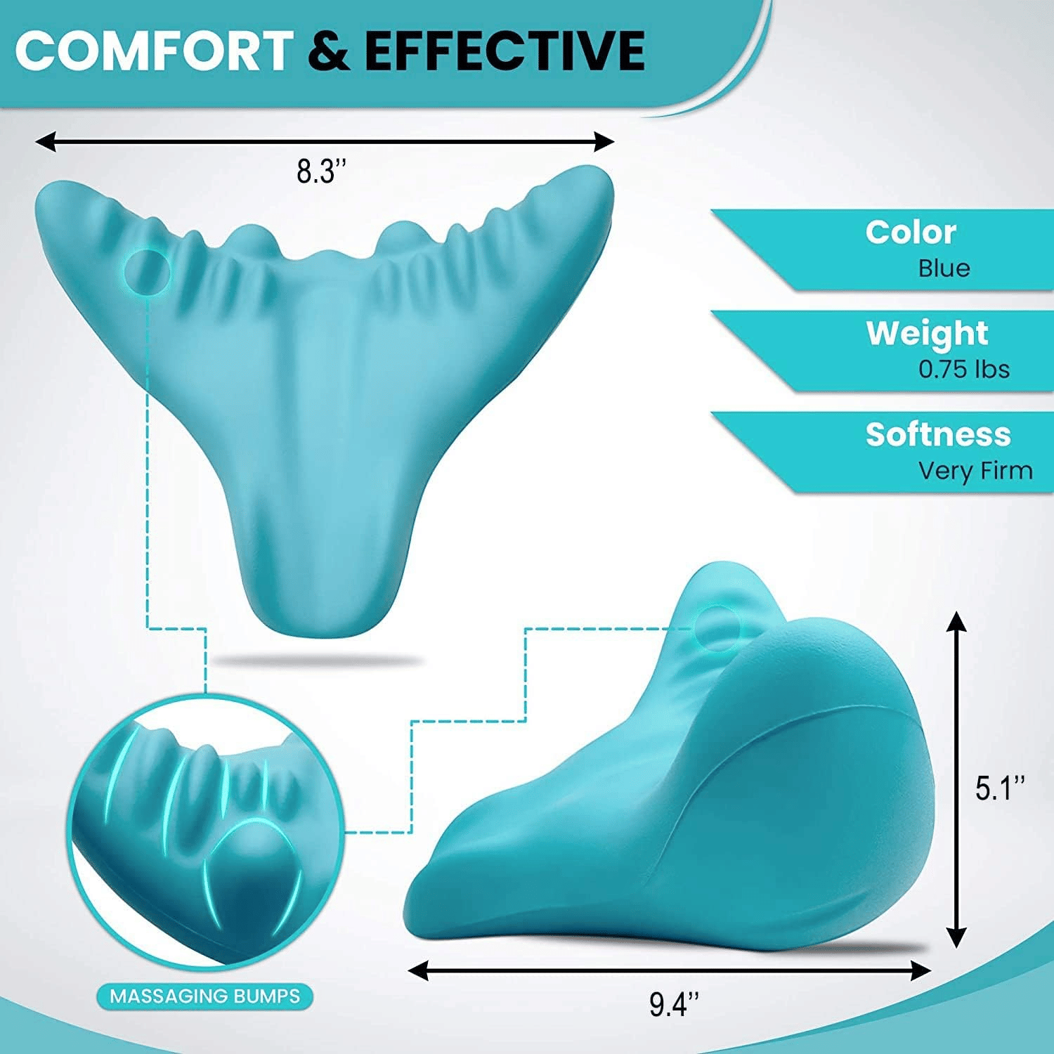 Neck and Shoulder Relaxer, Cervical Traction Device Acupressure Neck Shoulder Back Support Massage Pillow, Neck Stretcher Massager, Posture Corrector for Pain Relief, Cervical Spine Alignment