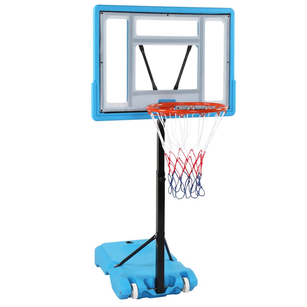 PVC Transparent Board Basket Frame Adjustable 115-135cm Perfect Basketball Hoop for poolside game XH