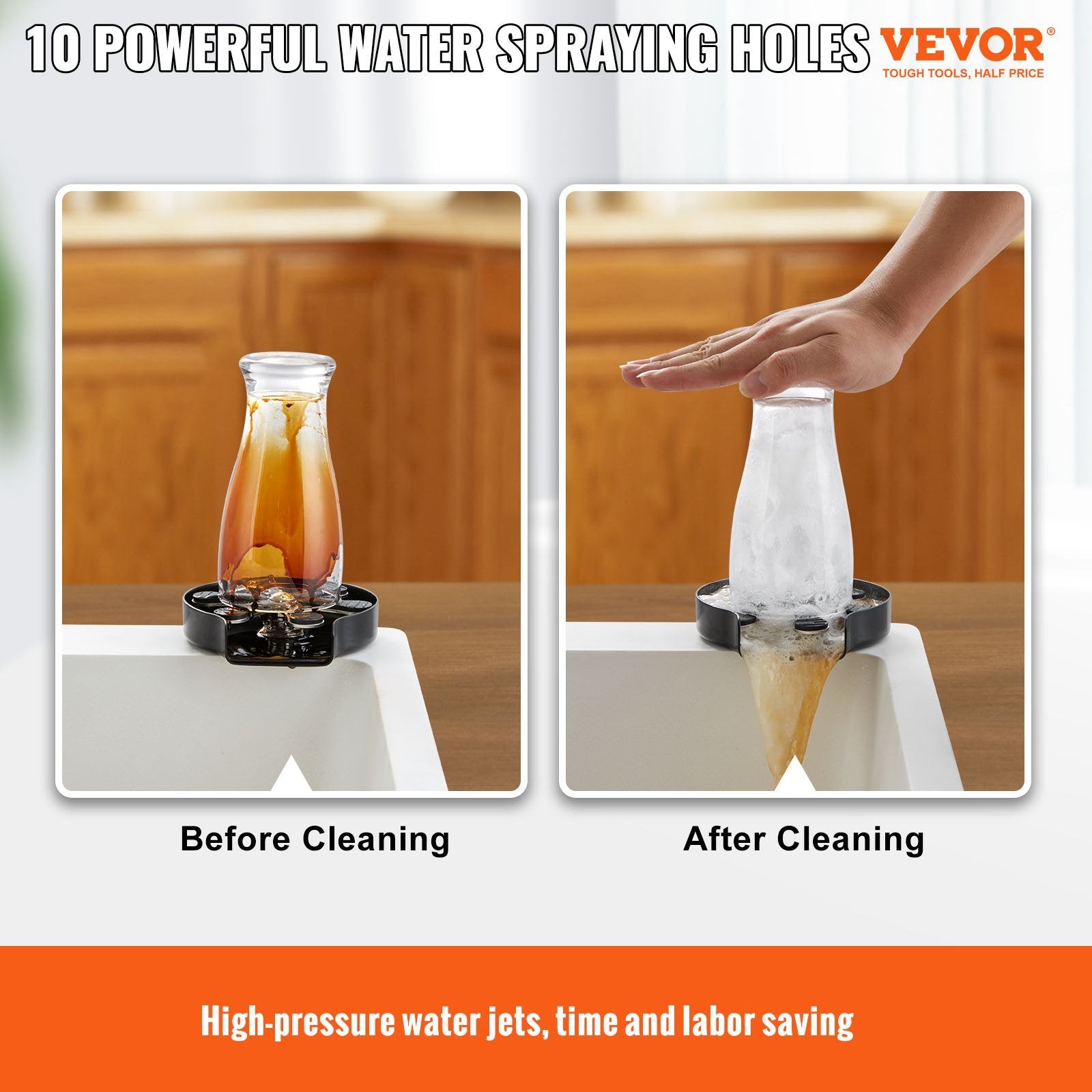VEVOR Glass Rinser Faucet Cup Washer & Silicone