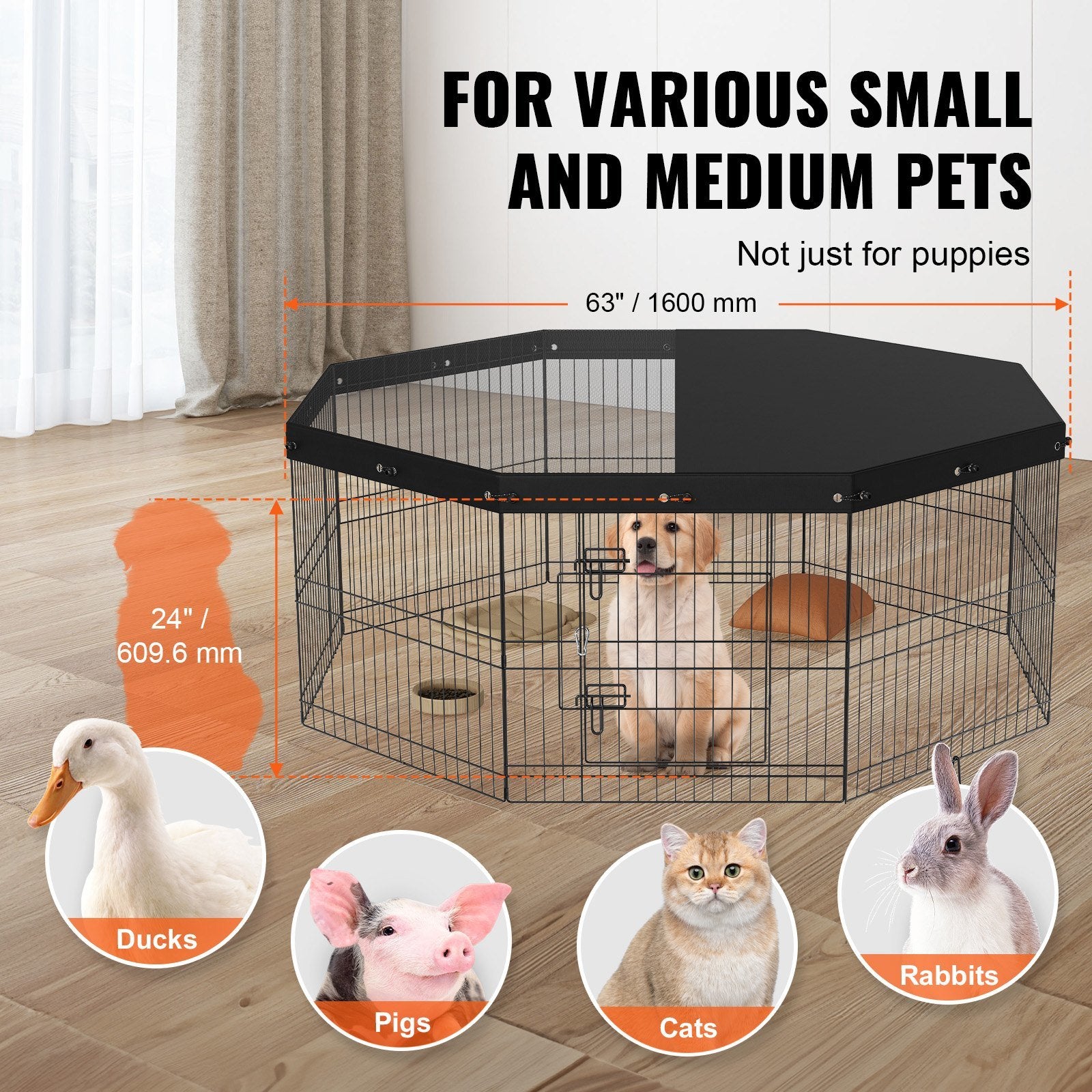VEVOR Dog Playpen Indoor Outdoor Dog Pen
