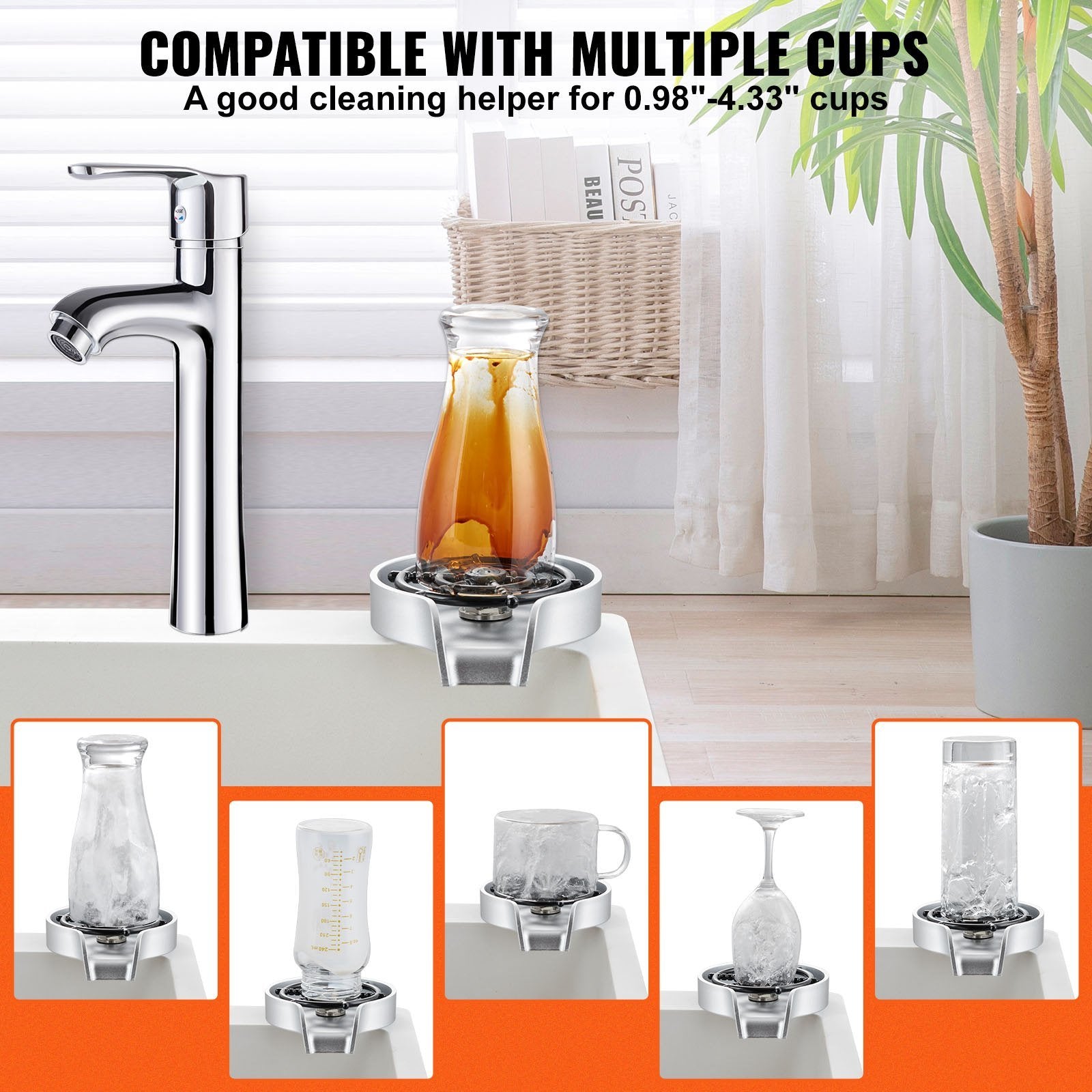 VEVOR Glass Rinser Faucet Cup Washer