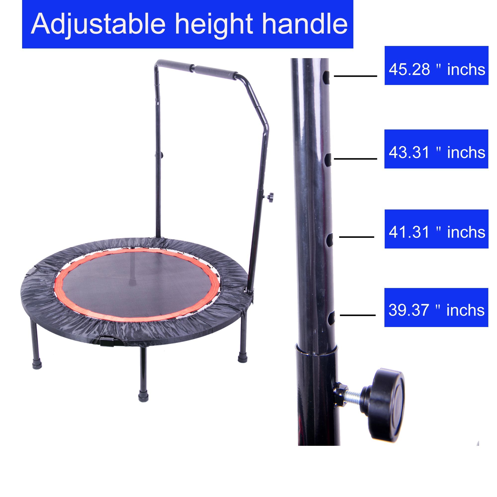 40 Inch Mini Exercise Trampoline for Adults or Kids - Indoor Fitness Rebounder Trampoline with Safety Pad | Max. Load 300LBS