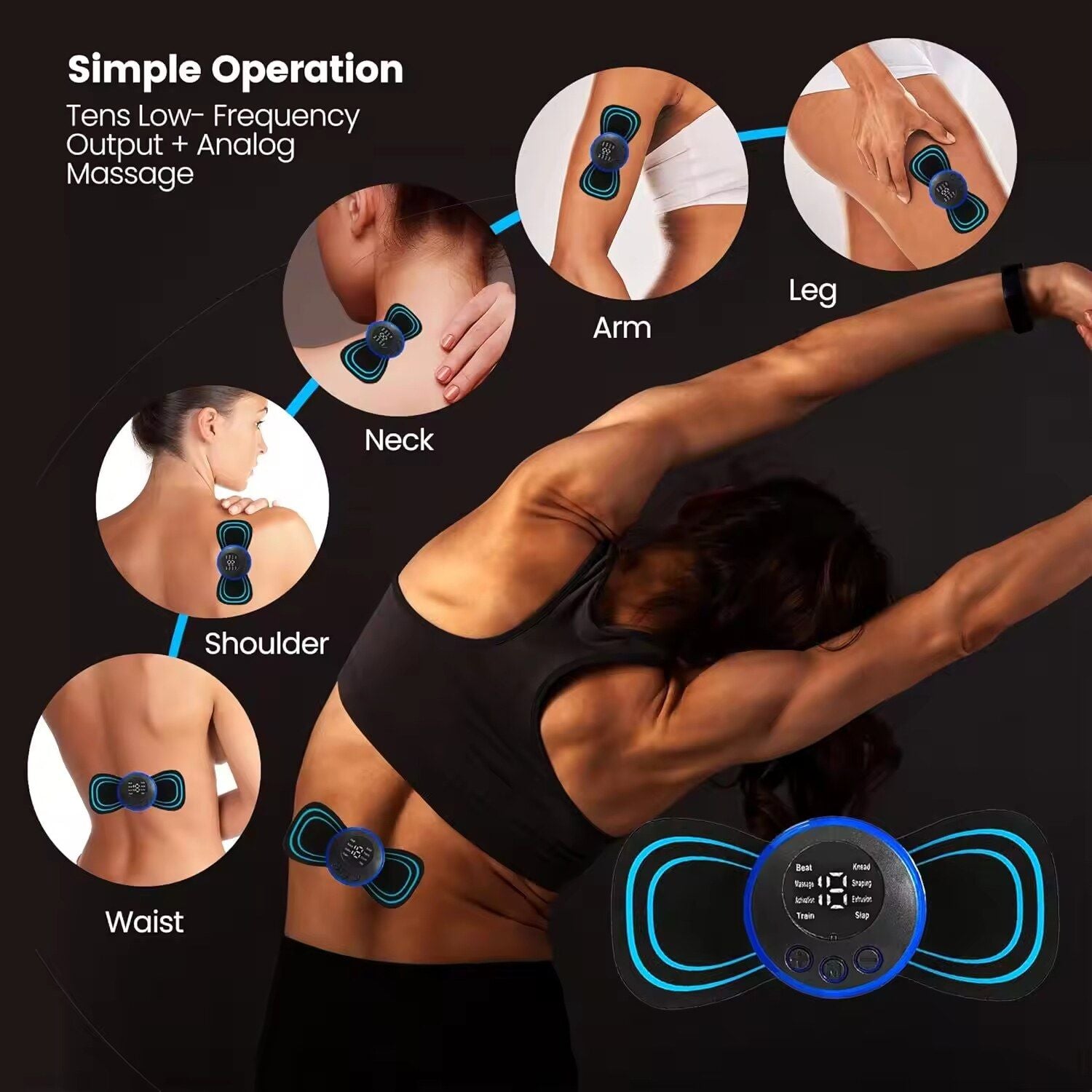 Cheap Price Mini Electric Neck Shoulder Back body Leg Arm Shaper Vibration EMS TENS Massager Cervical Stimulator Massage