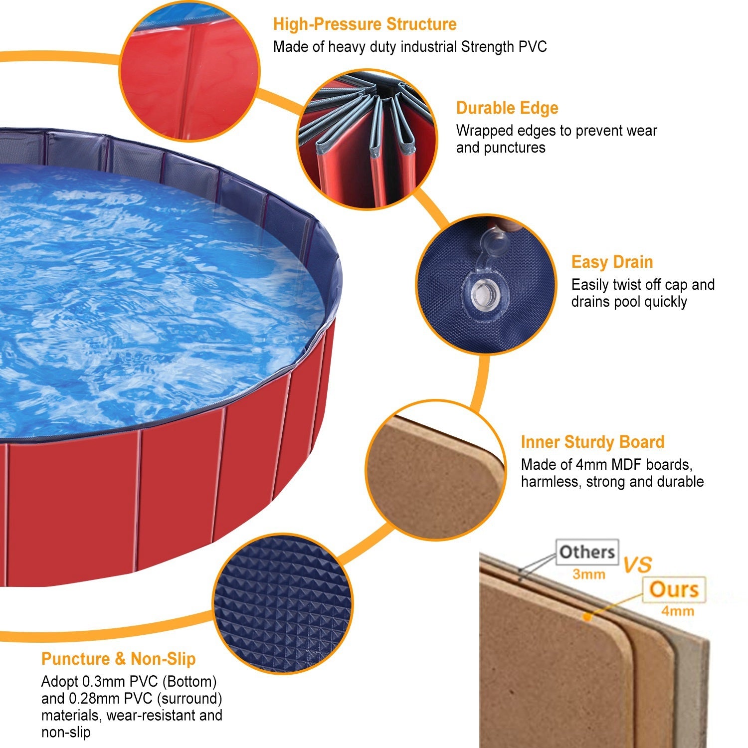 Foldable Pet Swimming Pool Tub