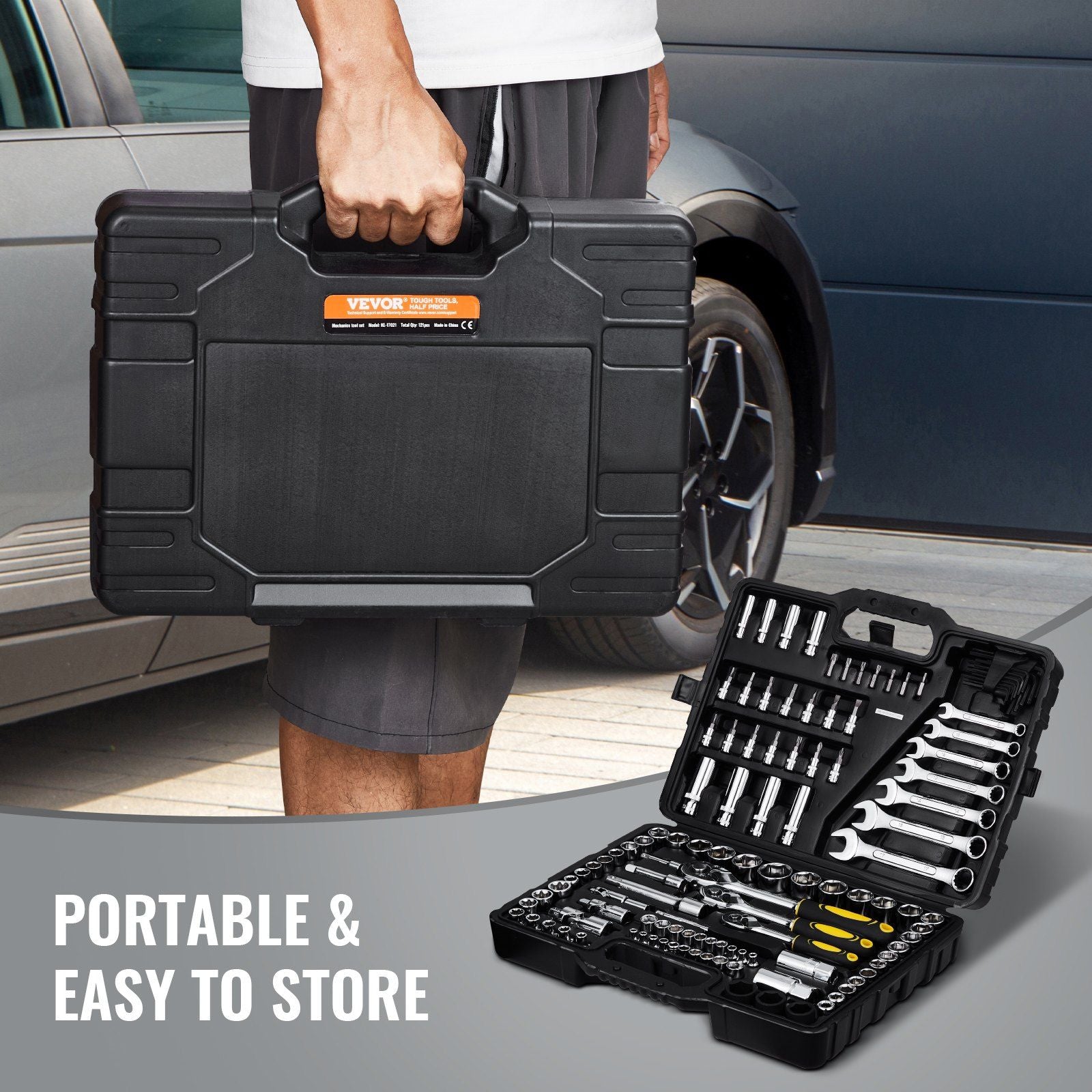 121-Piece Mechanics Tool Set 1/4