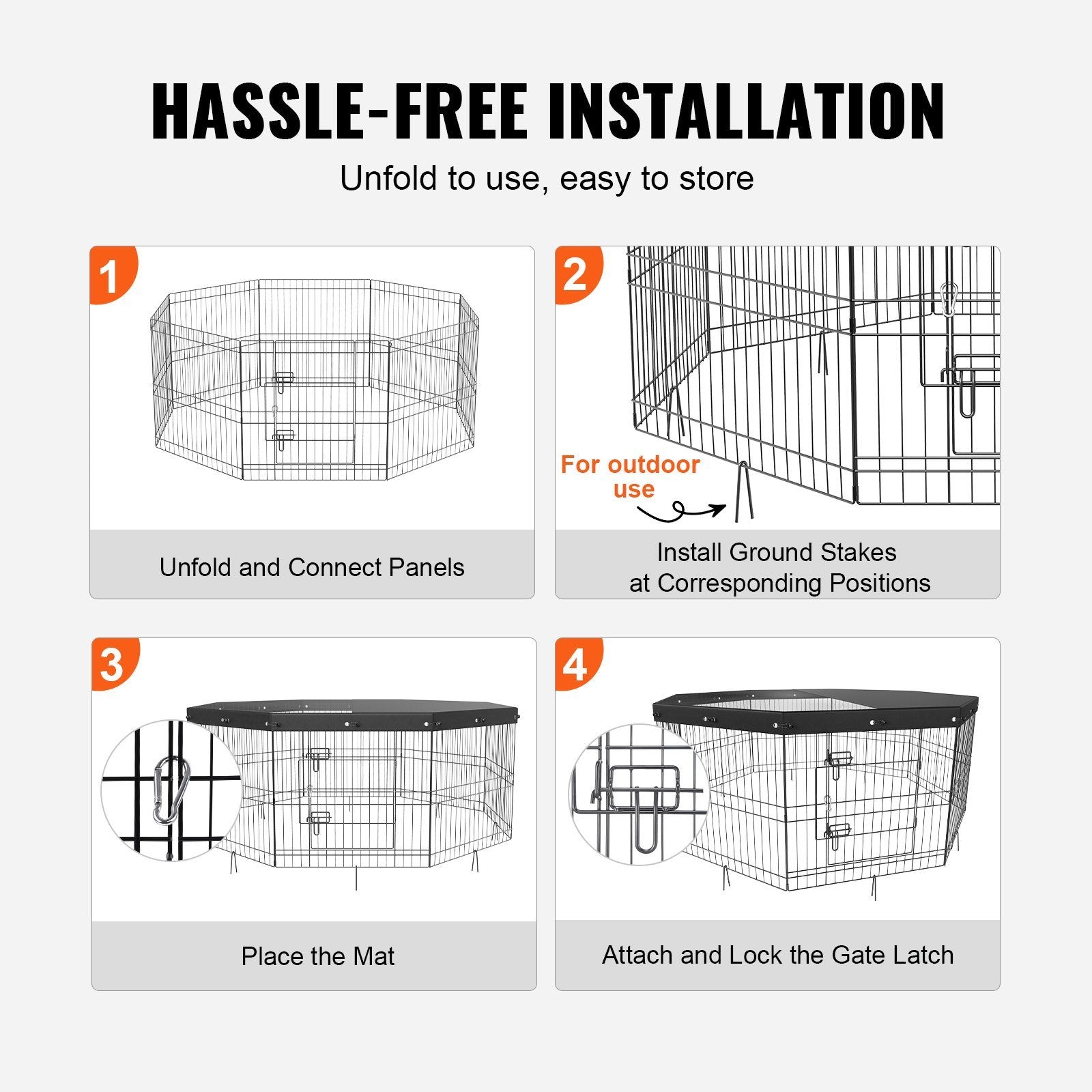 VEVOR Dog Playpen Indoor Outdoor Dog Pen