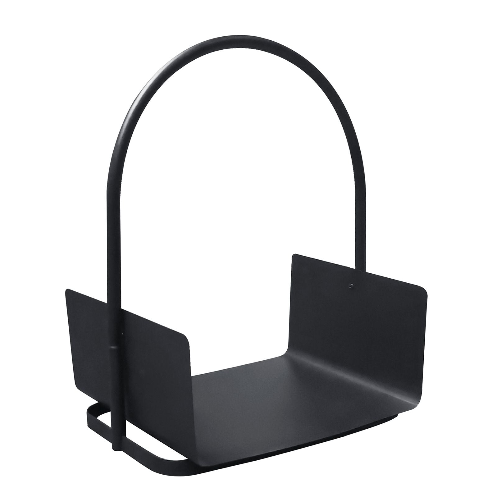 Portable Fireplace Log Holder, Firewood Storage Log Baskets with Handles, Black