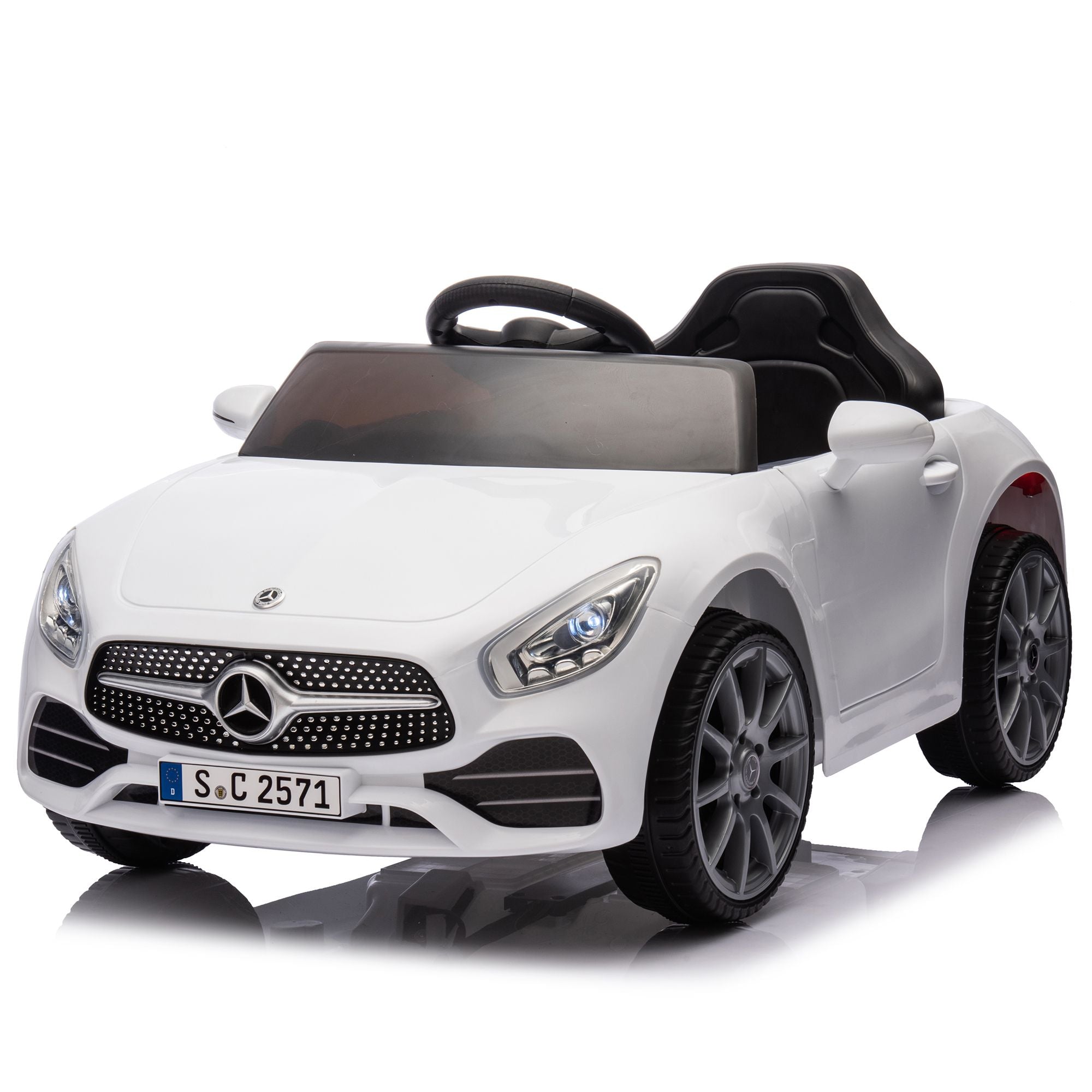 Licensed Mercedes-Benz CLS 350,12V Kids Ride On Toy Car w/Parents Control,2wd,Four-wheel suspension,Music,Bluetooth,LED Light,USB,Power display,Volume adjustment,Speeds 1.24-3.11MPH for Kids Aged 2-4.