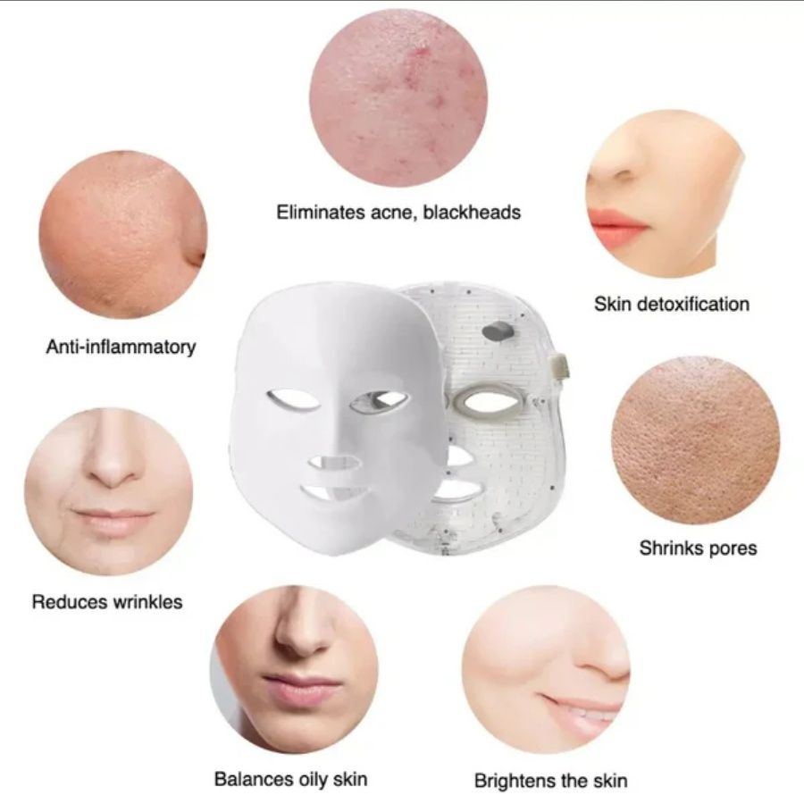 7 Colors LED Facial Mask Red Light Therapy Masks EMS Photon Therapy Face Neck Lifting Beauty Device Professional Facial Products Home Use Beauty Devices