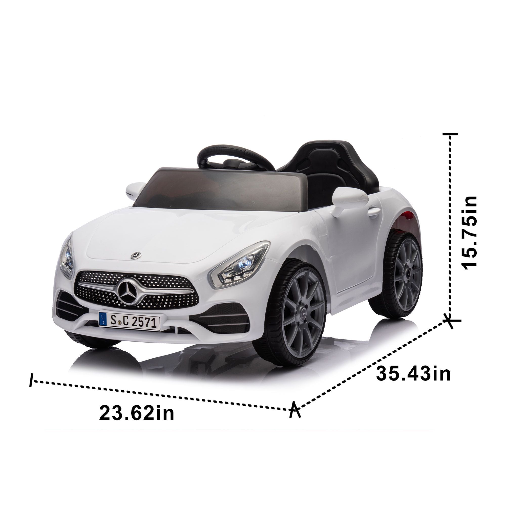 Licensed Mercedes-Benz CLS 350,12V Kids Ride On Toy Car w/Parents Control,2wd,Four-wheel suspension,Music,Bluetooth,LED Light,USB,Power display,Volume adjustment,Speeds 1.24-3.11MPH for Kids Aged 2-4.