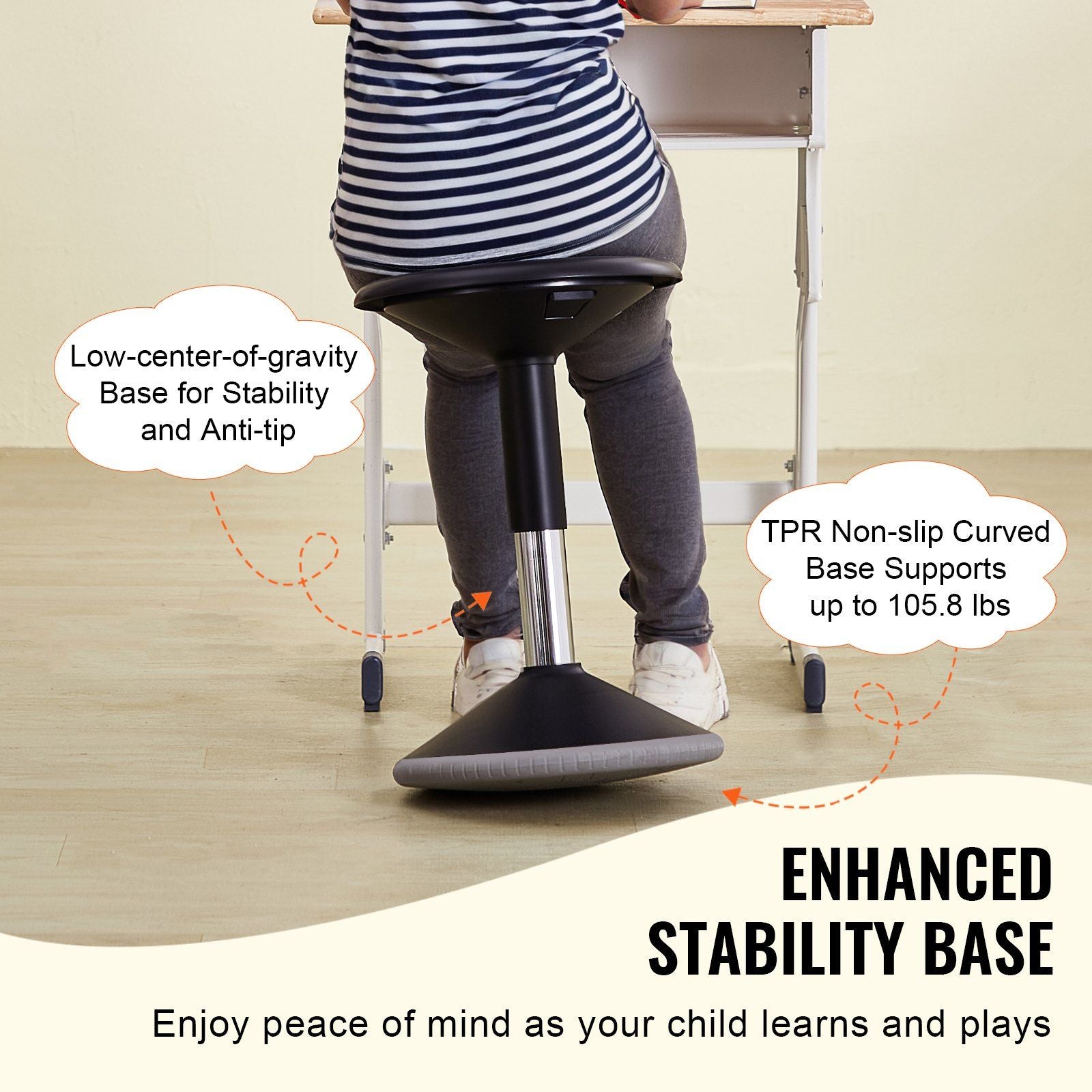 VEVOR Wobble Chair, Height-Adjustable (15.7-21.7