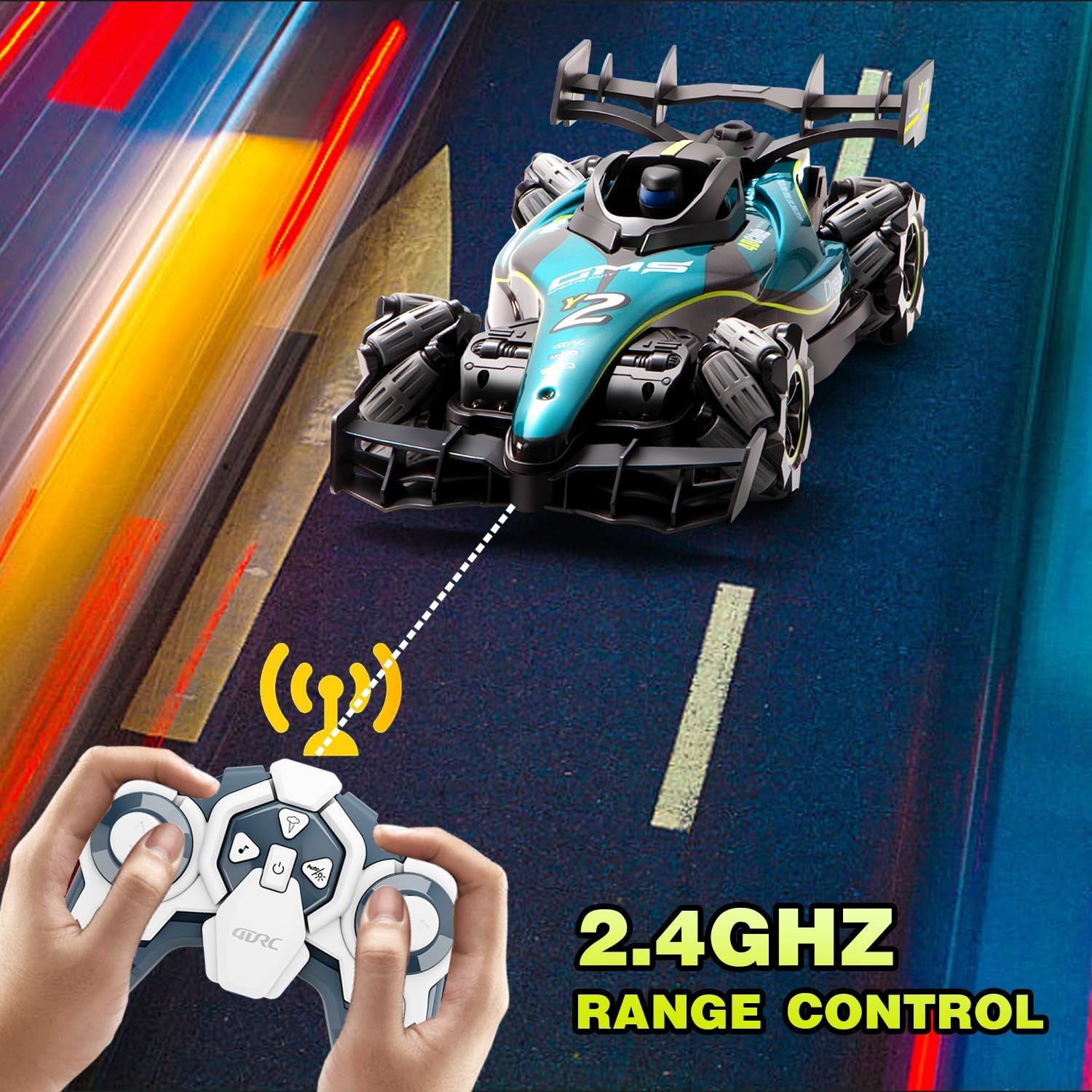 4DRC Y2 Hand Controlled Gesture RC Car 2.4Ghz 4WD 360° Racing Car 2 Battery For Boys & Girls,Kids Toy,Children Christmas Gifts.