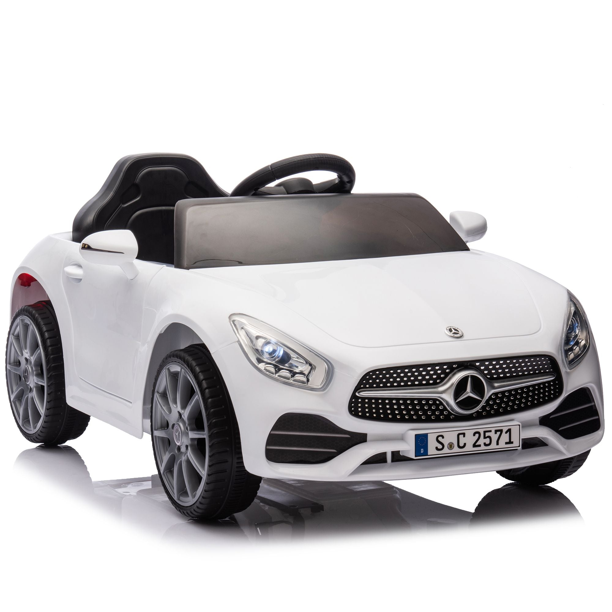 Licensed Mercedes-Benz CLS 350,12V Kids Ride On Toy Car w/Parents Control,2wd,Four-wheel suspension,Music,Bluetooth,LED Light,USB,Power display,Volume adjustment,Speeds 1.24-3.11MPH for Kids Aged 2-4.