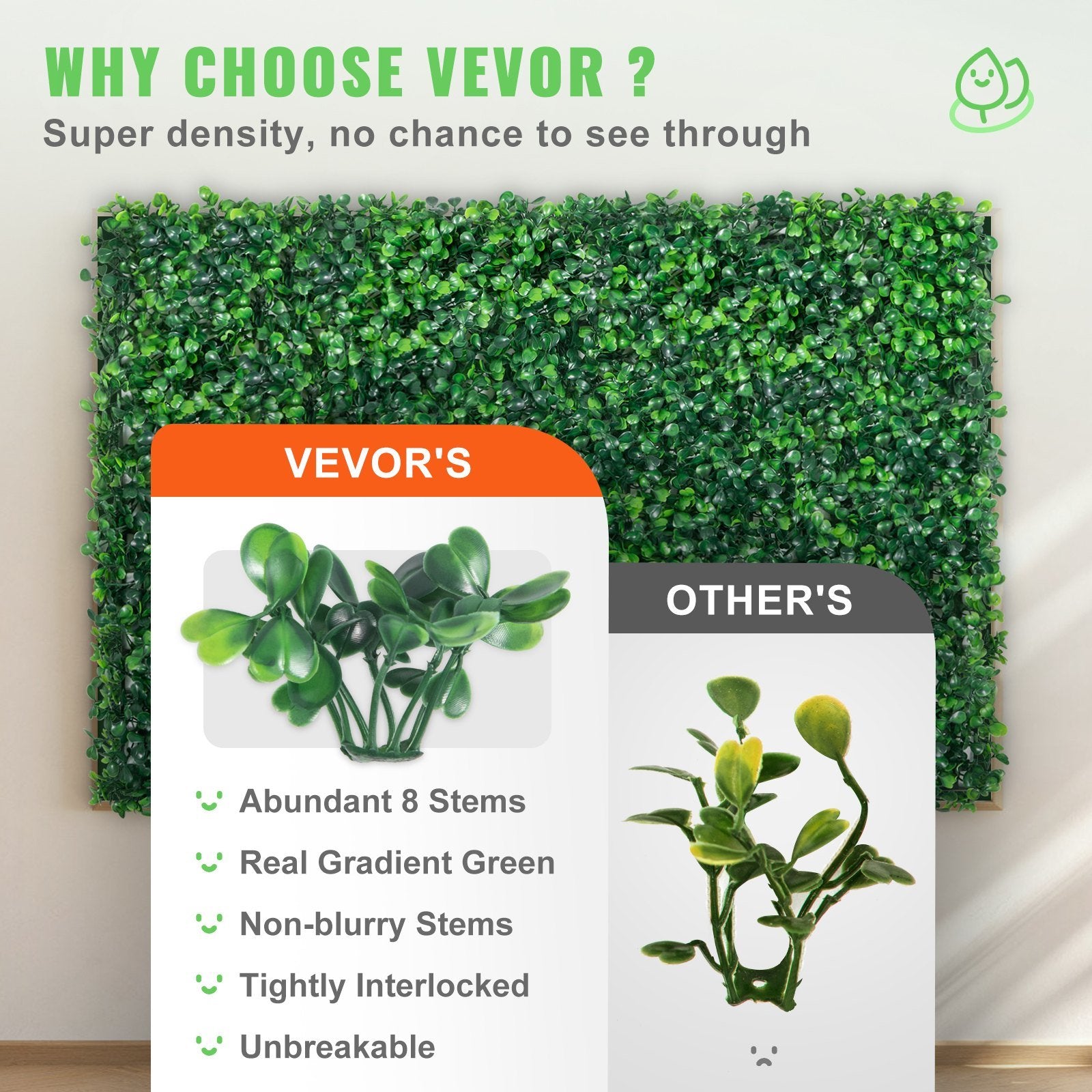 Grass Wall Panels for Garden Fence Backyard