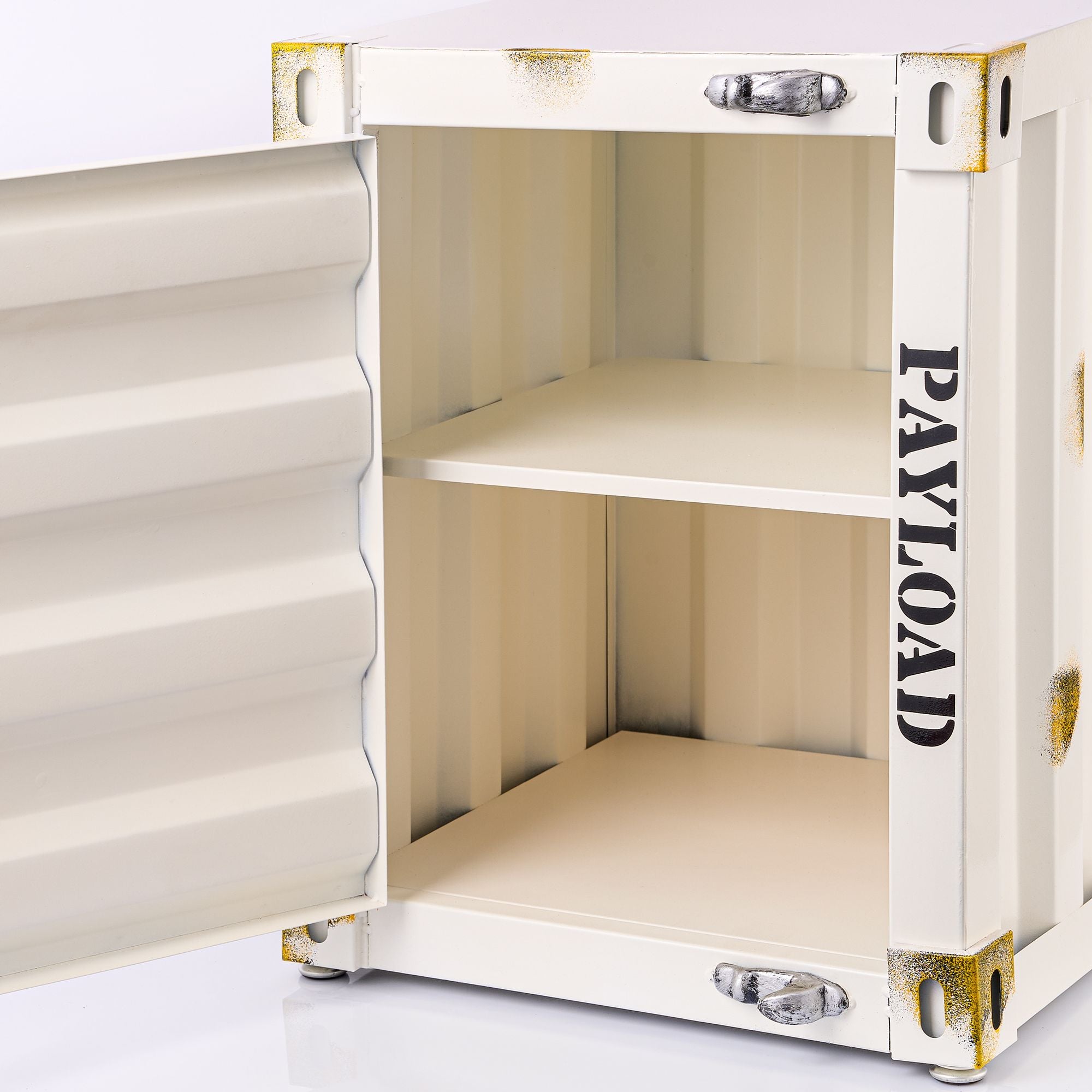 Industrial Style Container Storage Cabinet Side Table
