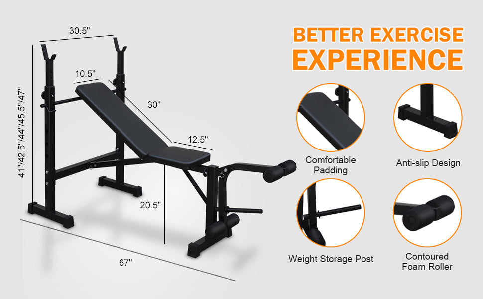Olympic Weight Bench Gym Full-Body Workout