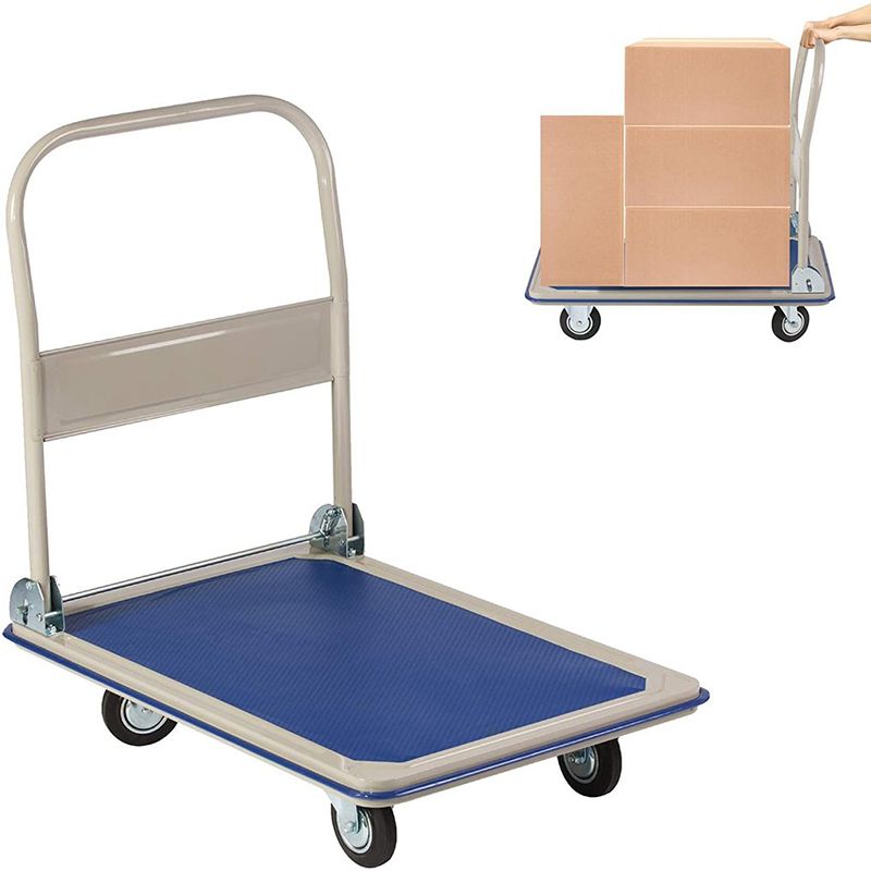Heavy Duty Hand Truck Folding Platform Cart Moving Push Flatbed Dolly Cart