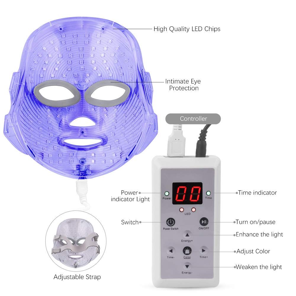 7 Colors LED Facial Mask Red Light Therapy Masks EMS Photon Therapy Face Neck Lifting Beauty Device Professional Facial Products Home Use Beauty Devices