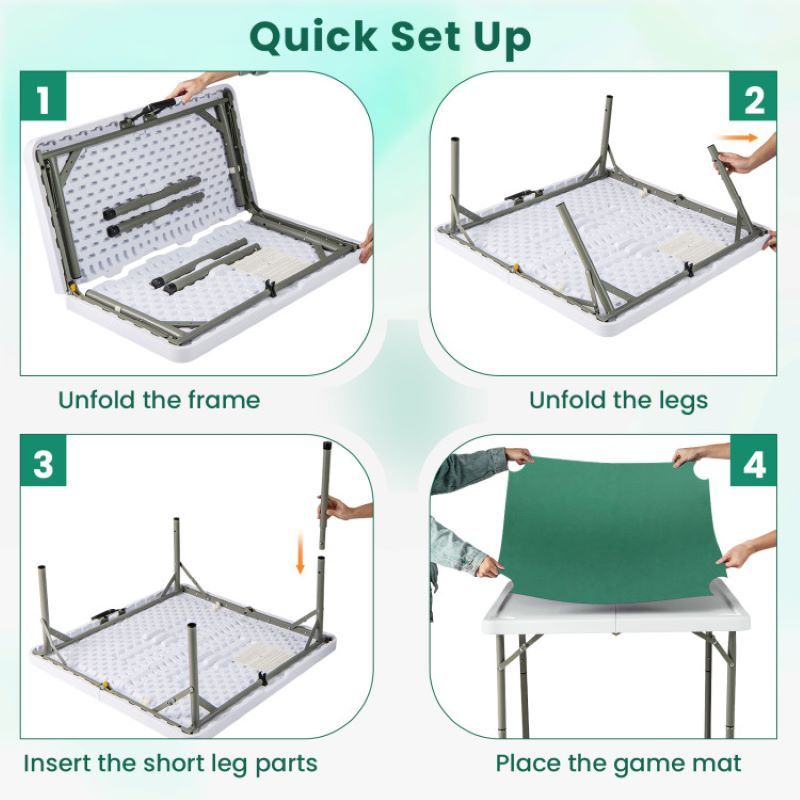 Folding Mahjong Table with Cup Holders for Game Room