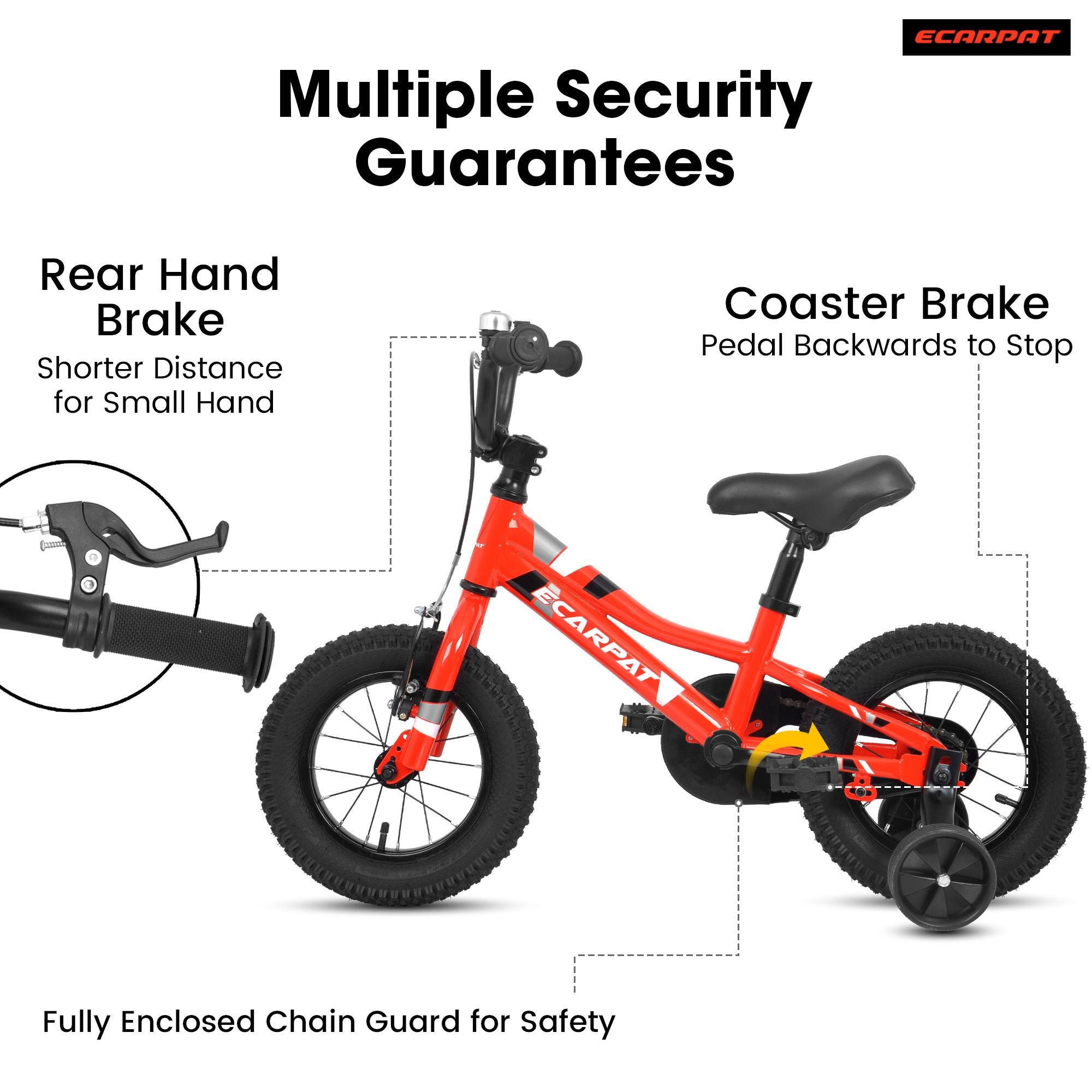 A16117 Kids' Bike 16 Inch Wheels, 1-Speed Boys Girls Child Bicycles For 3-4Years, With Removable Training Wheels Baby Toys, Front V Brake, Rear Holding Brake
