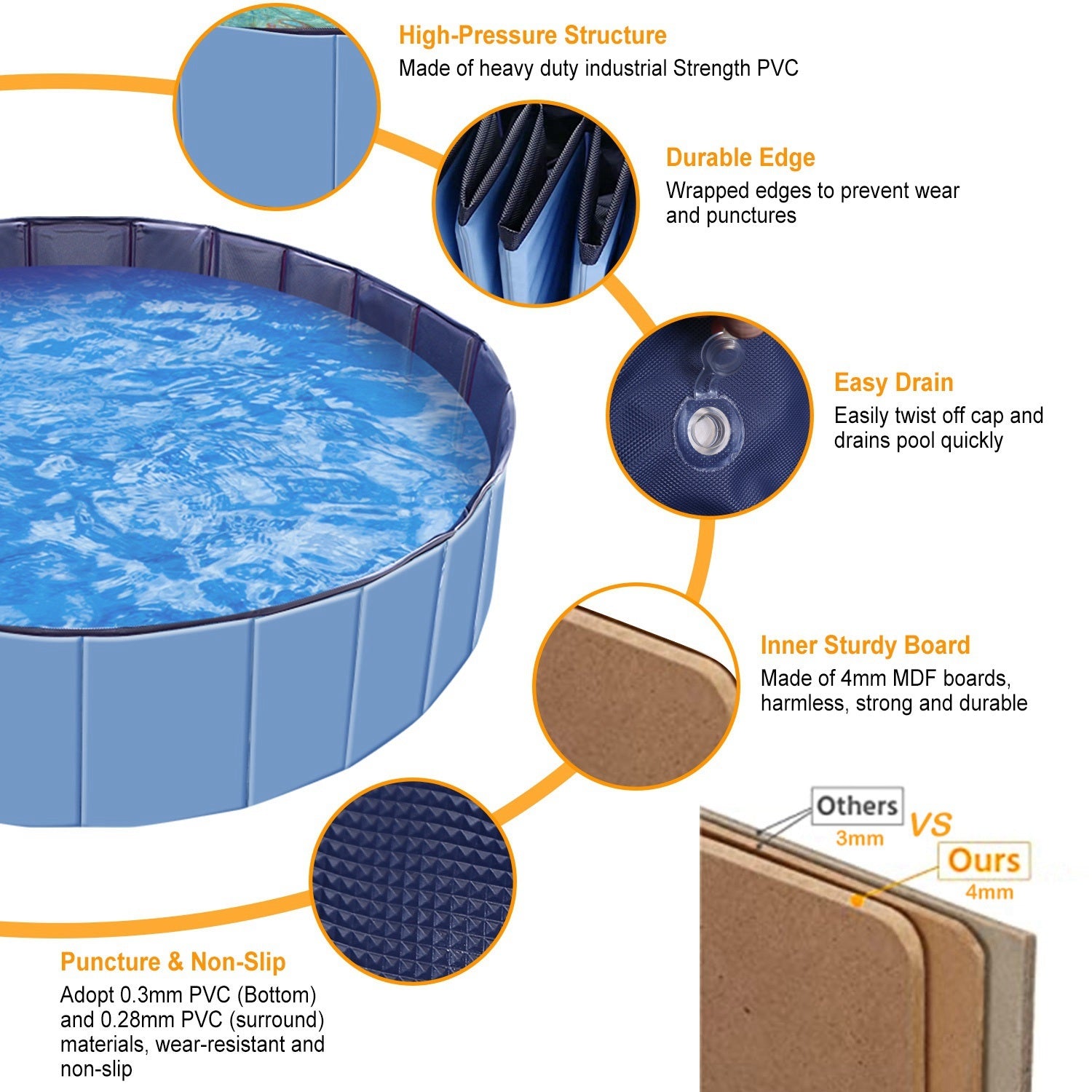 Foldable Pet Swimming Pool Tub