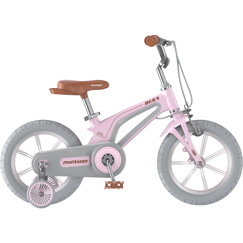 M-F800-14 inch Kids Bike for Girls and Boys, Magnesium Alloy Frame with Auxiliary Wheel, Kids Single Speed Cruiser Bike.