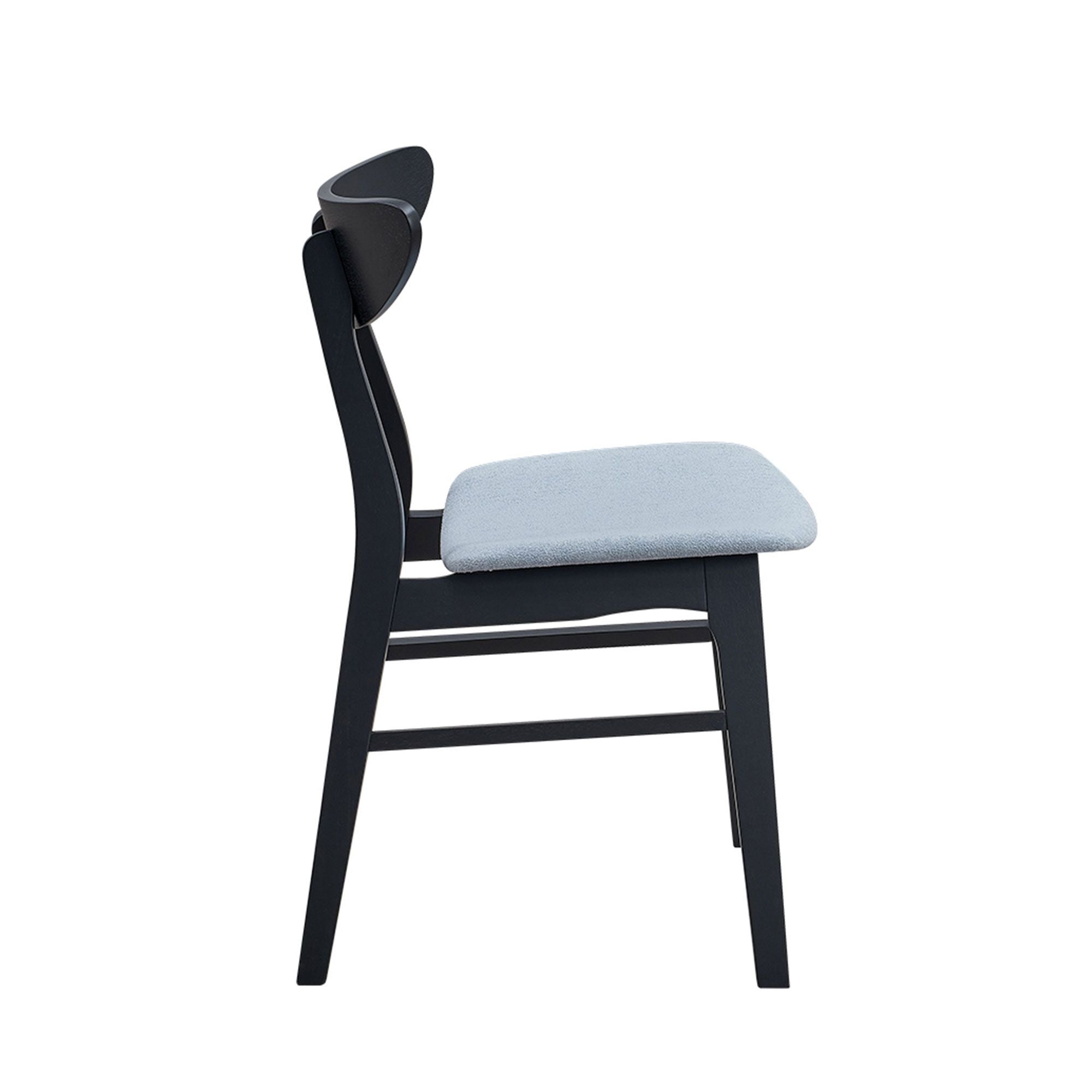 Wooden Dining Chairs Set of 2, Modern Soft Upholstered Kitchen Side Chairs,Wooden Frame Kitchen Chairs for Dining Room,Living Room,Restaurant,Black
