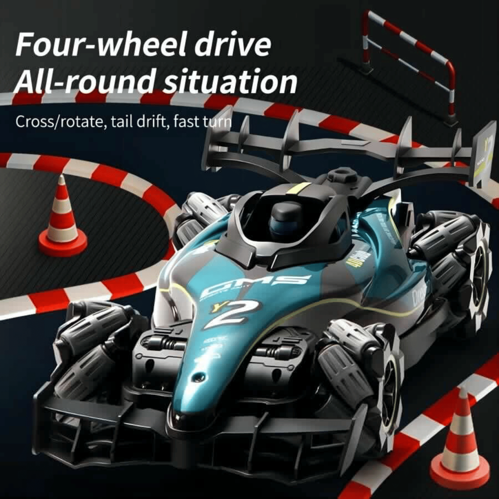4DRC Y2 Hand Controlled Gesture RC Car 2.4Ghz 4WD 360° Racing Car 2 Battery For Boys & Girls,Kids Toy,Children Christmas Gifts.