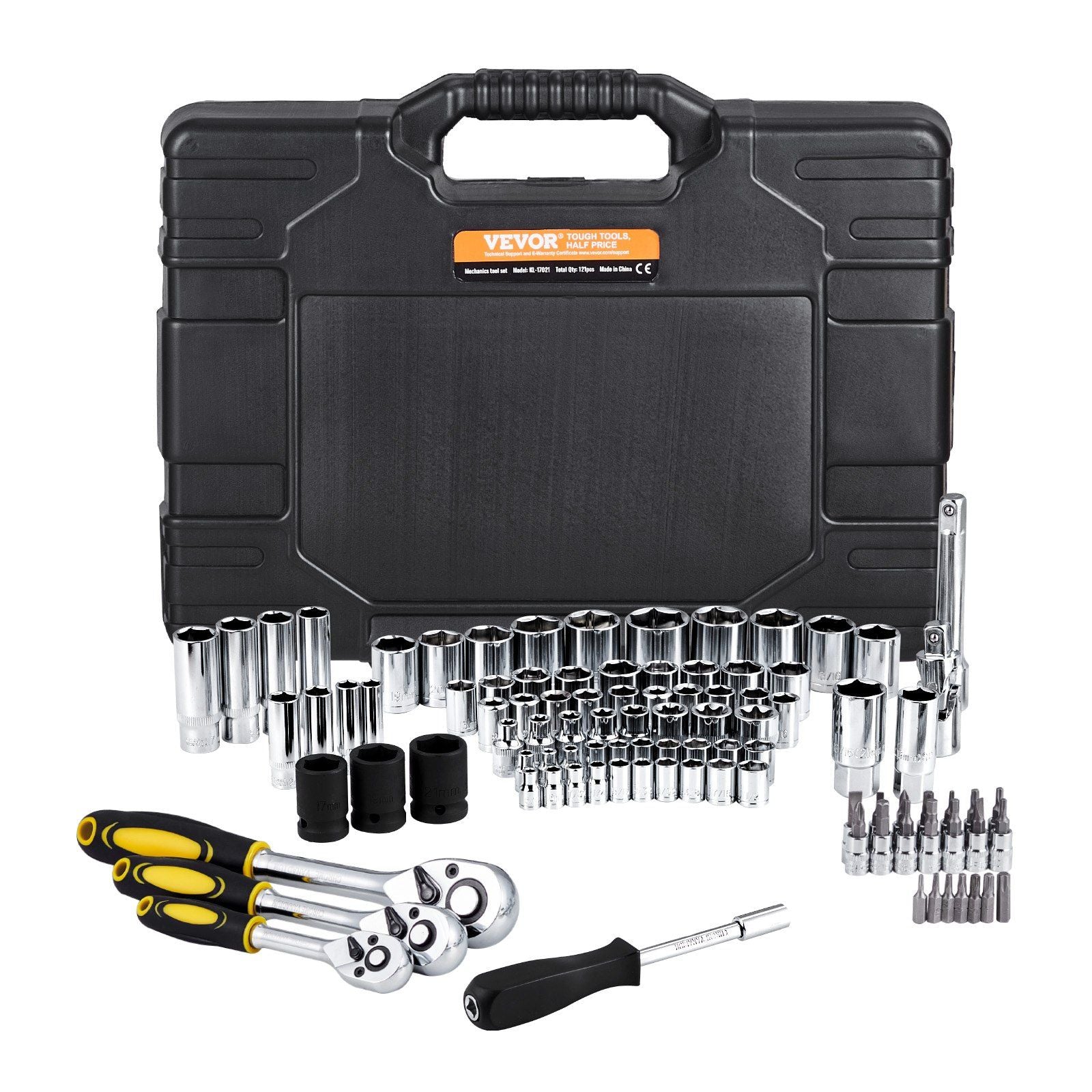 121-Piece Mechanics Tool Set 1/4