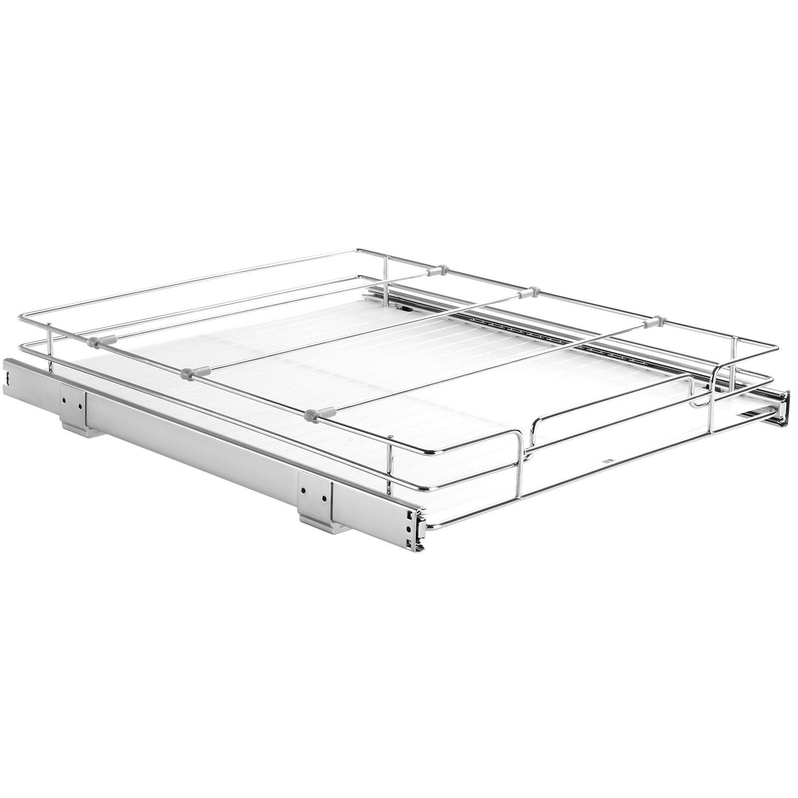 VEVOR 14"W x 21"D Pull Out Cabinet Organizer, Heavy Duty Slide Out Pantry Shelves, Chrome-Plated Steel Roll Out Drawers, Sliding Drawer Storage for Home, Inside Kitchen Cabinet, Bathroom, Under Sink