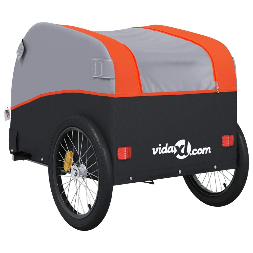 Bike Trailer Black and Orange 99.2 lb Iron