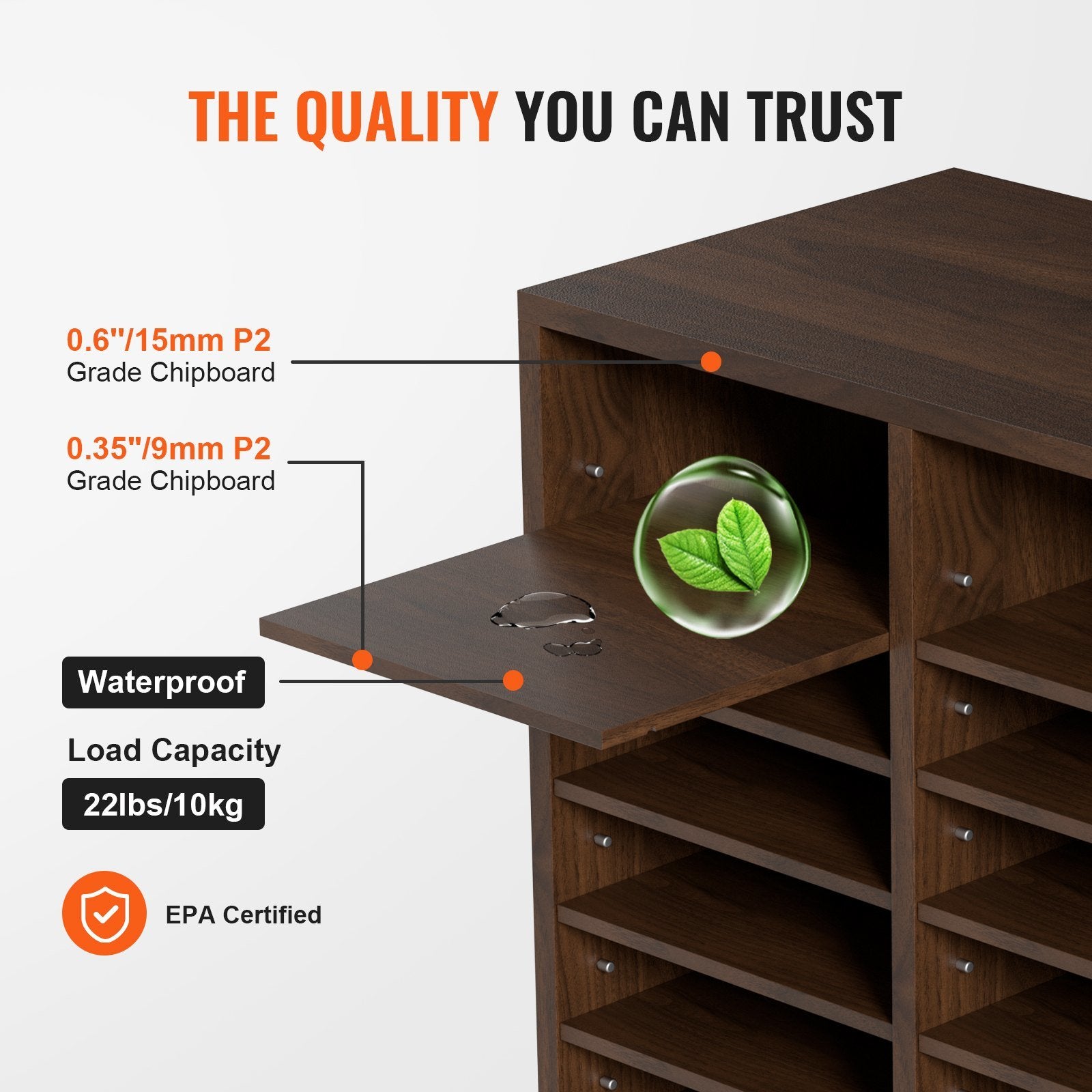 VEVOR Literature Organizers Certified Brown