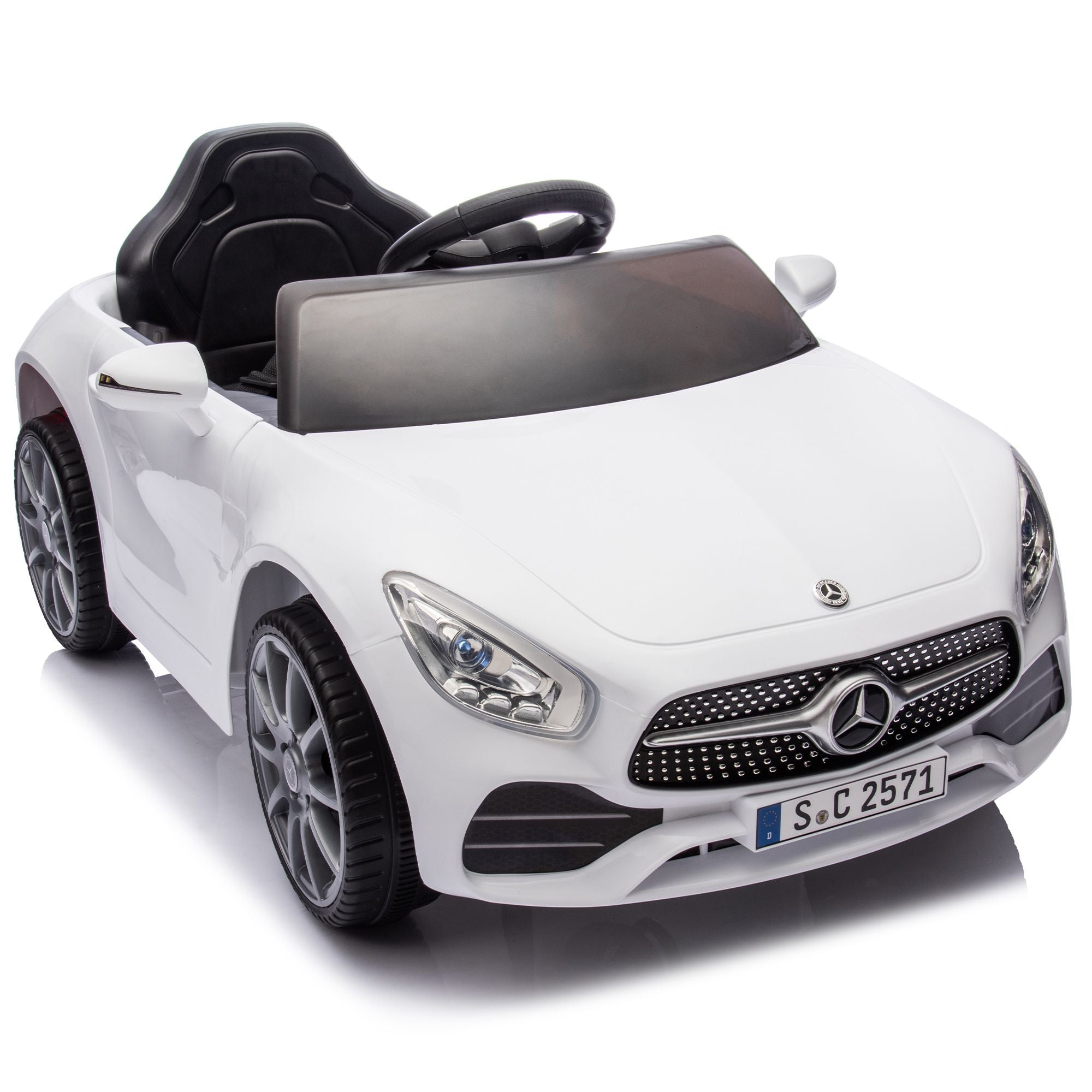 Licensed Mercedes-Benz CLS 350,12V Kids Ride On Toy Car w/Parents Control,2wd,Four-wheel suspension,Music,Bluetooth,LED Light,USB,Power display,Volume adjustment,Speeds 1.24-3.11MPH for Kids Aged 2-4.