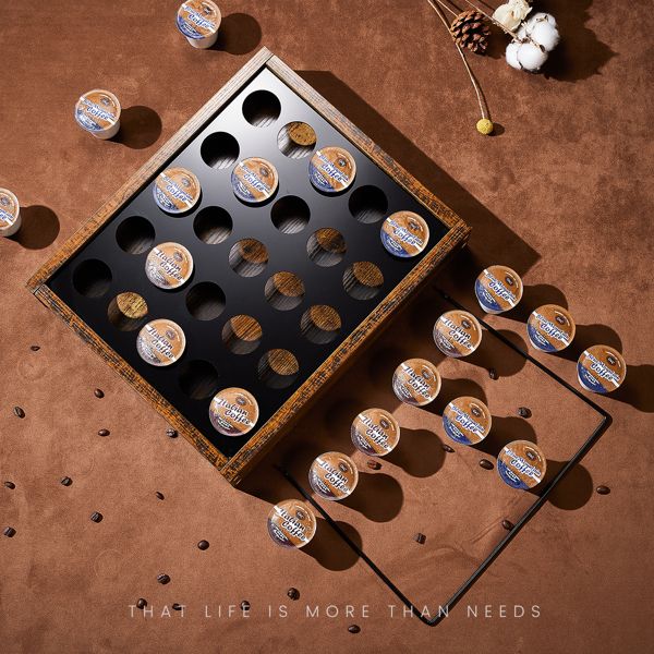 K Cup Holder, Kcup Coffee Pods Holder, Wooden K Cup Holders Holds 25 Pods, K Cup Storage Rack Made of Wood and Acrylic, for Coffee Bar Accessories Decor and Home