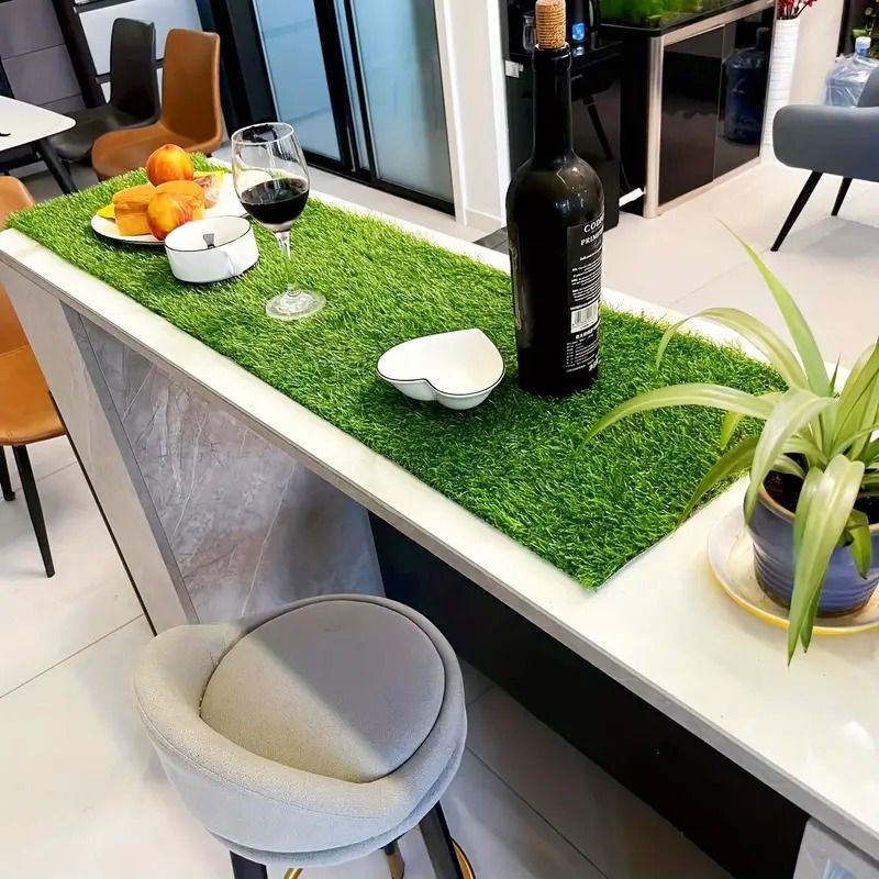 Realistic artificial grass 3.28 feet X 9.84 feet green artificial turf carpet 1.2 inches pile height fake grass mat indoor and outdoor lawn landscape, used for gardens, balconies, with drainage holes