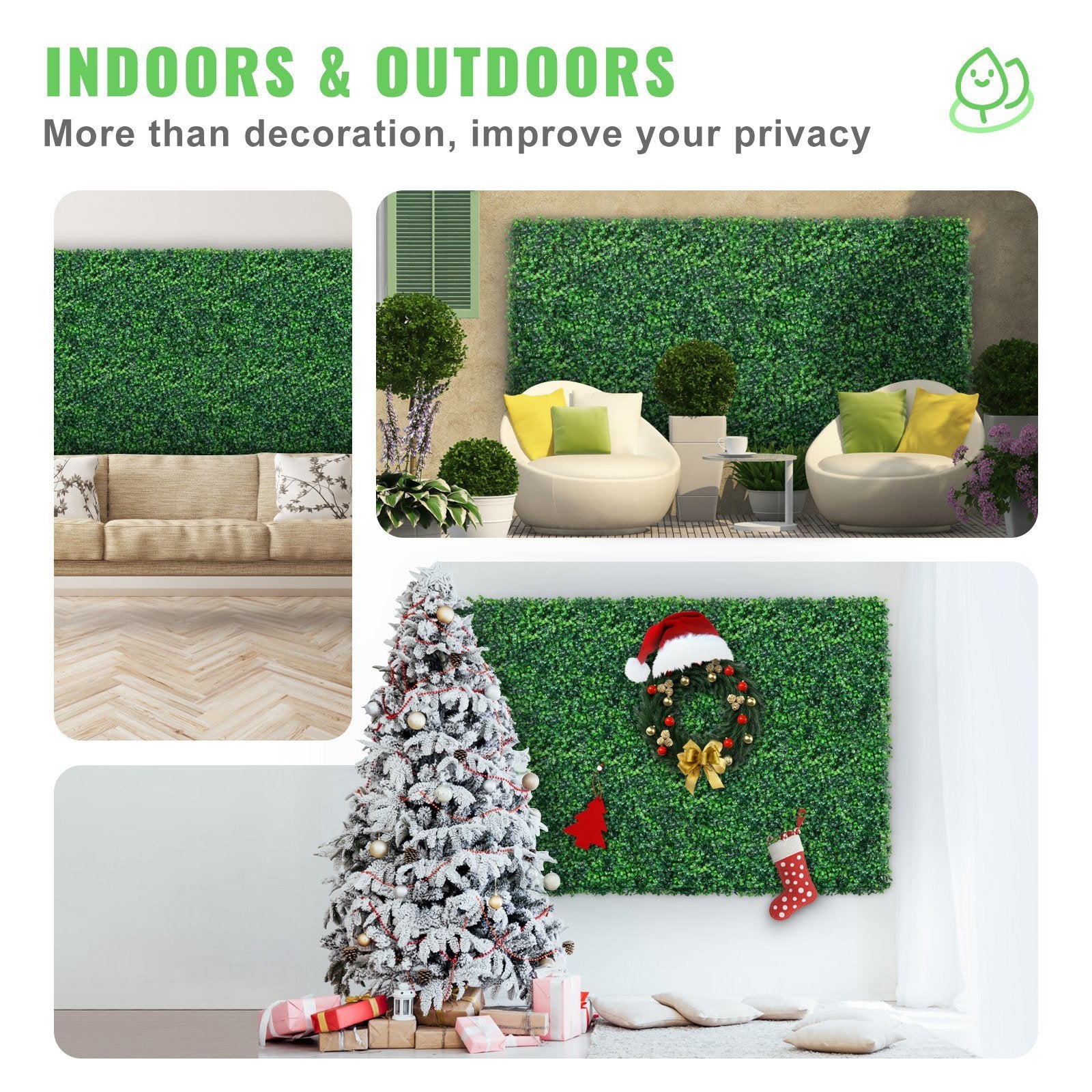 Grass Wall Panels for Garden Fence Backyard