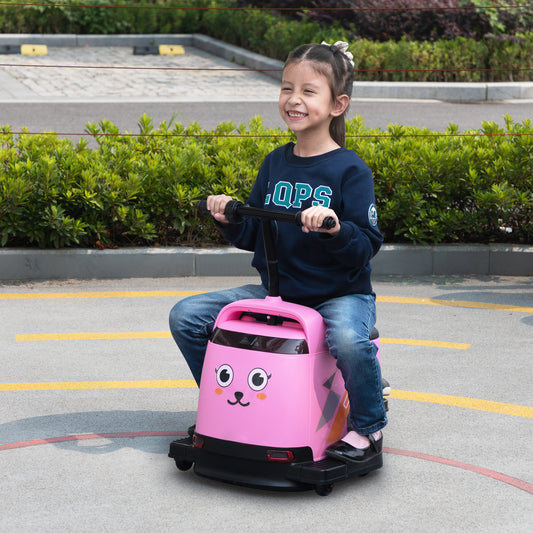 12V Kids Ride On Box, Electric Box Car with High-Low Speeds, Variable Speed Throttle, MP3, USB, Storage, Battery Powered Toy Gift for 8-12 Years Old, Pink + Black