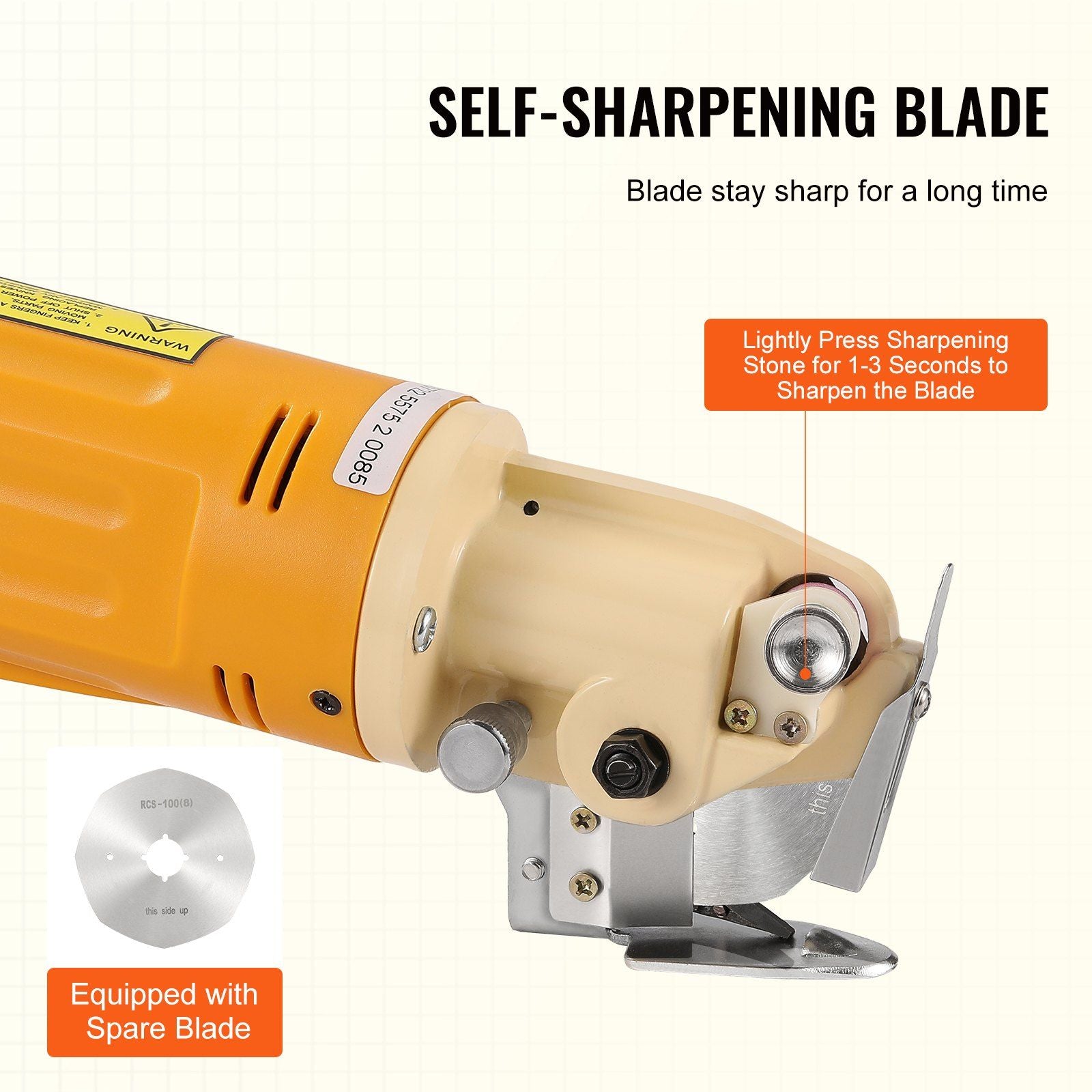 VEVOR Fabric Cutter, 170W Electric Rotary Fabric Cutting Machine, 1
